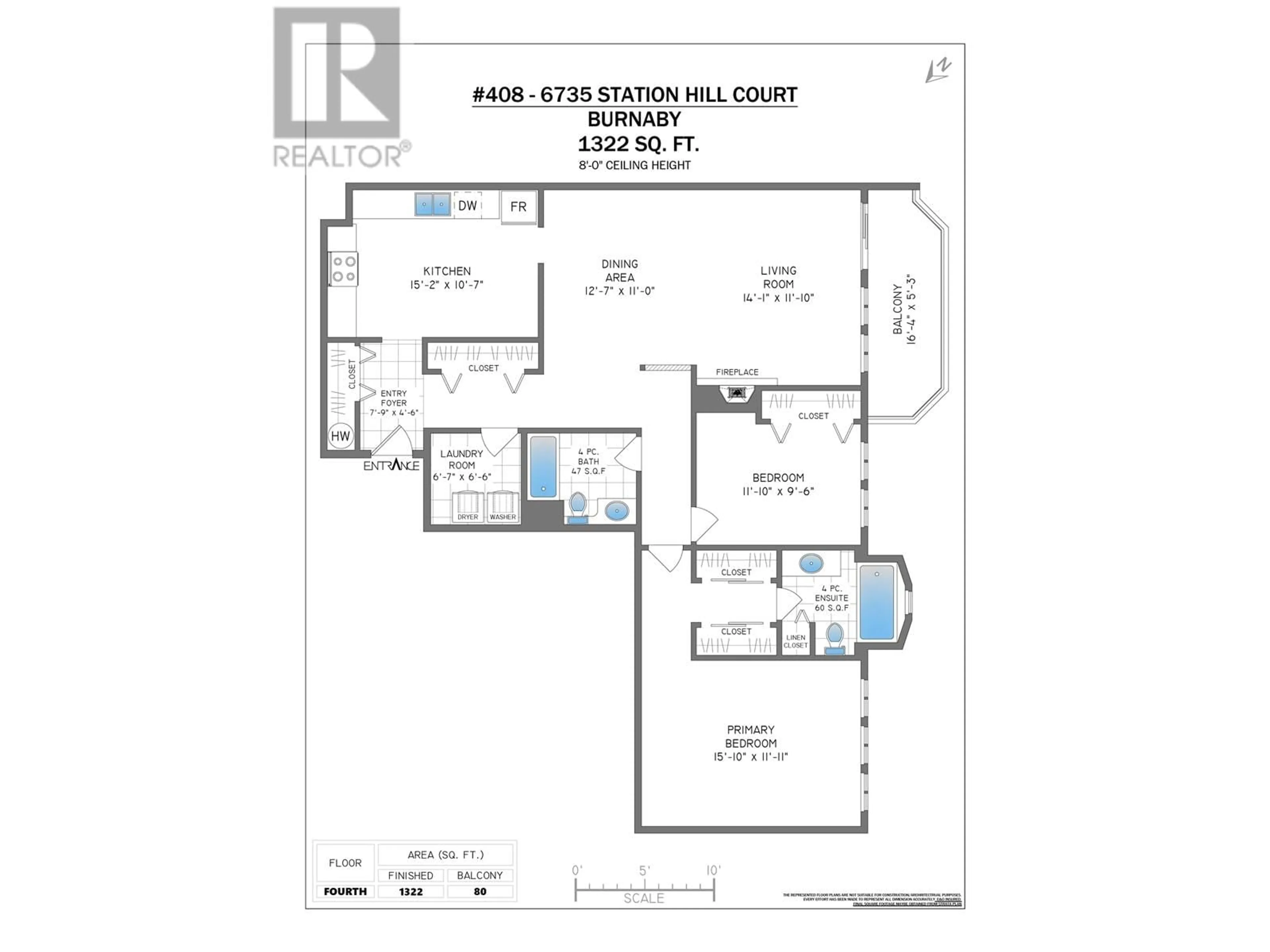 Floor plan for 408 6735 STATION HILL COURT, Burnaby British Columbia V3N4W5