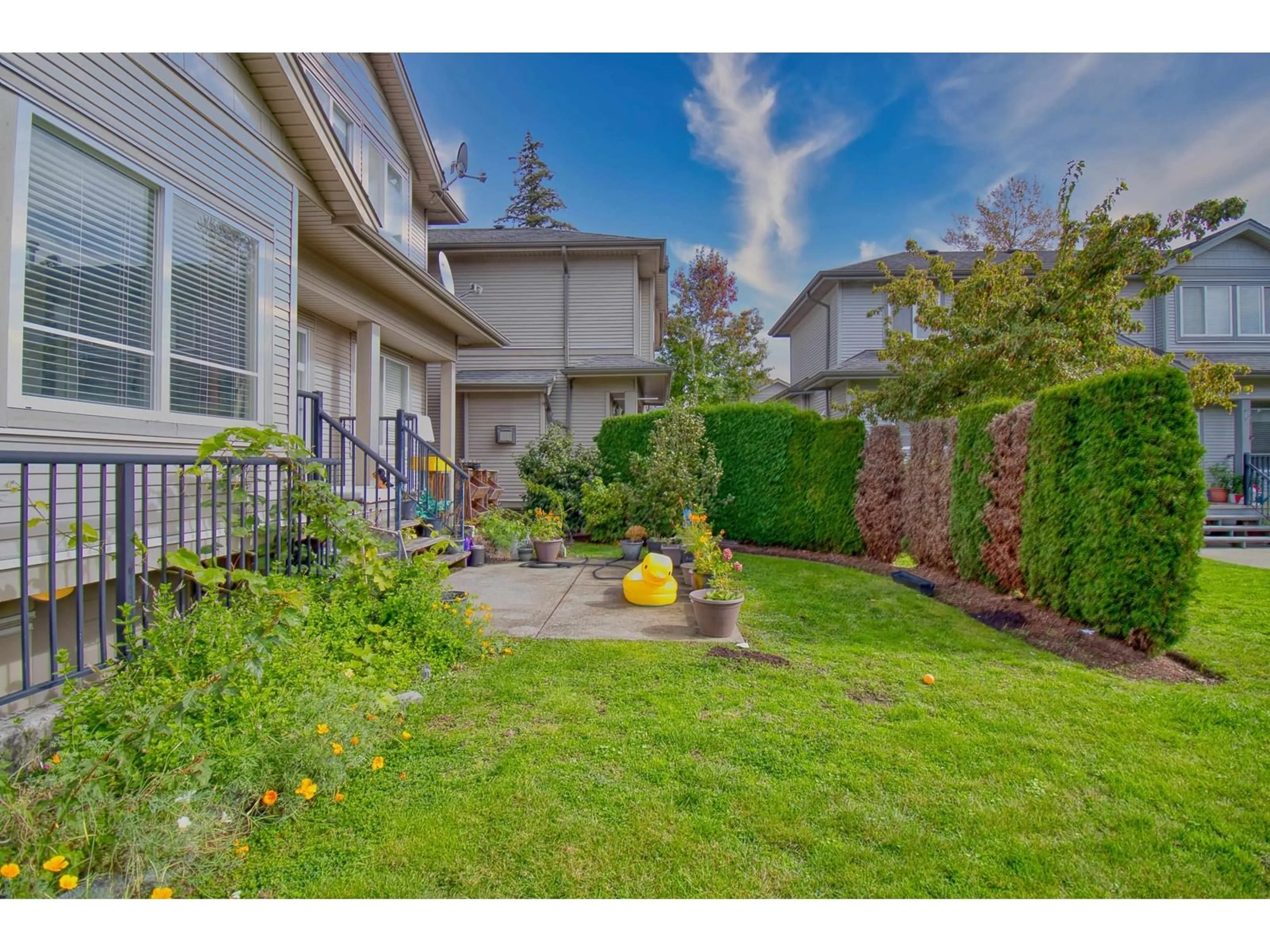 Frontside or backside of a home, the fenced backyard for 36 6116 128 STREET, Surrey British Columbia V3X1T1