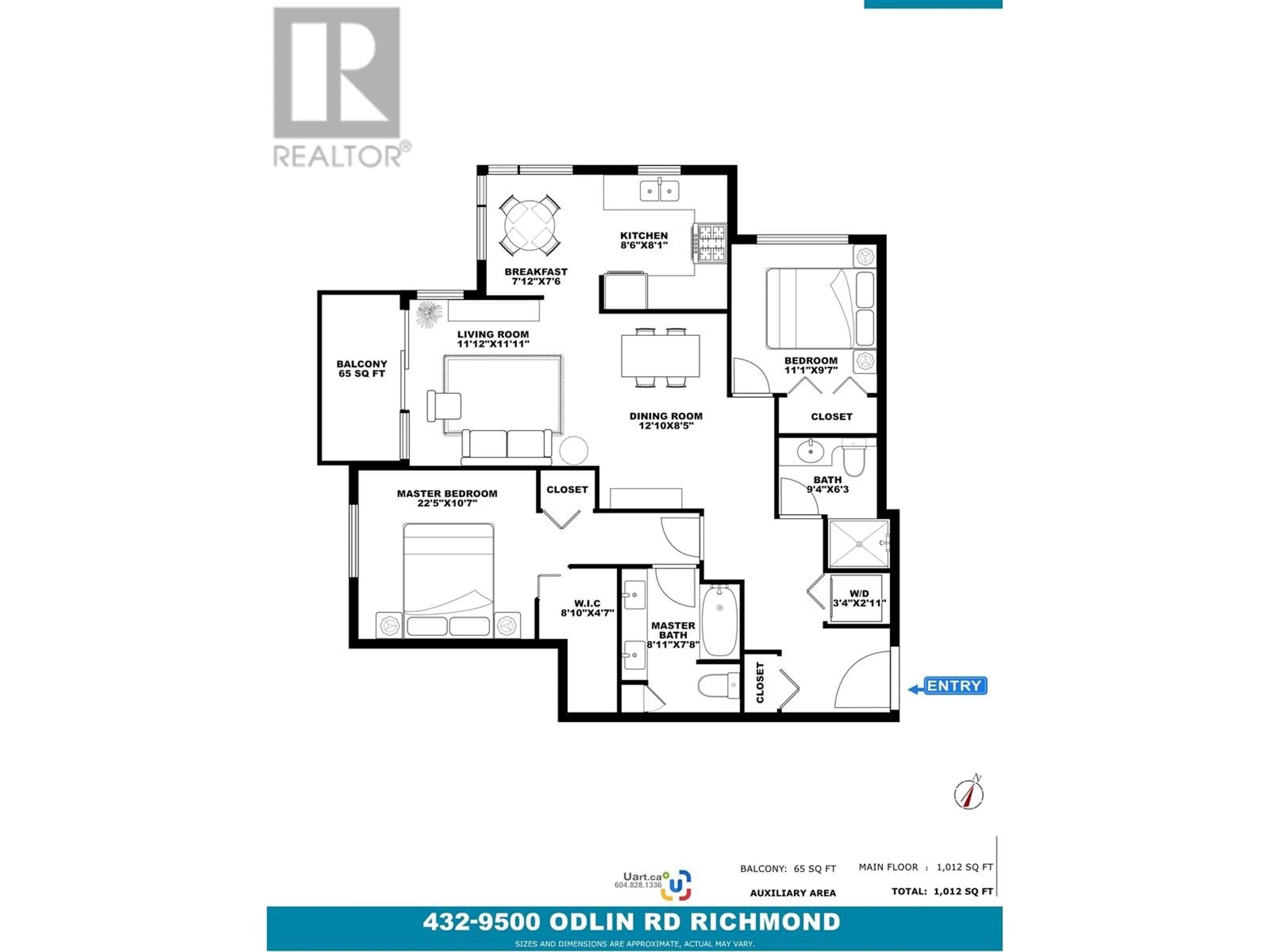 Floor plan for 432 9500 ODLIN ROAD, Richmond British Columbia V6X0H5