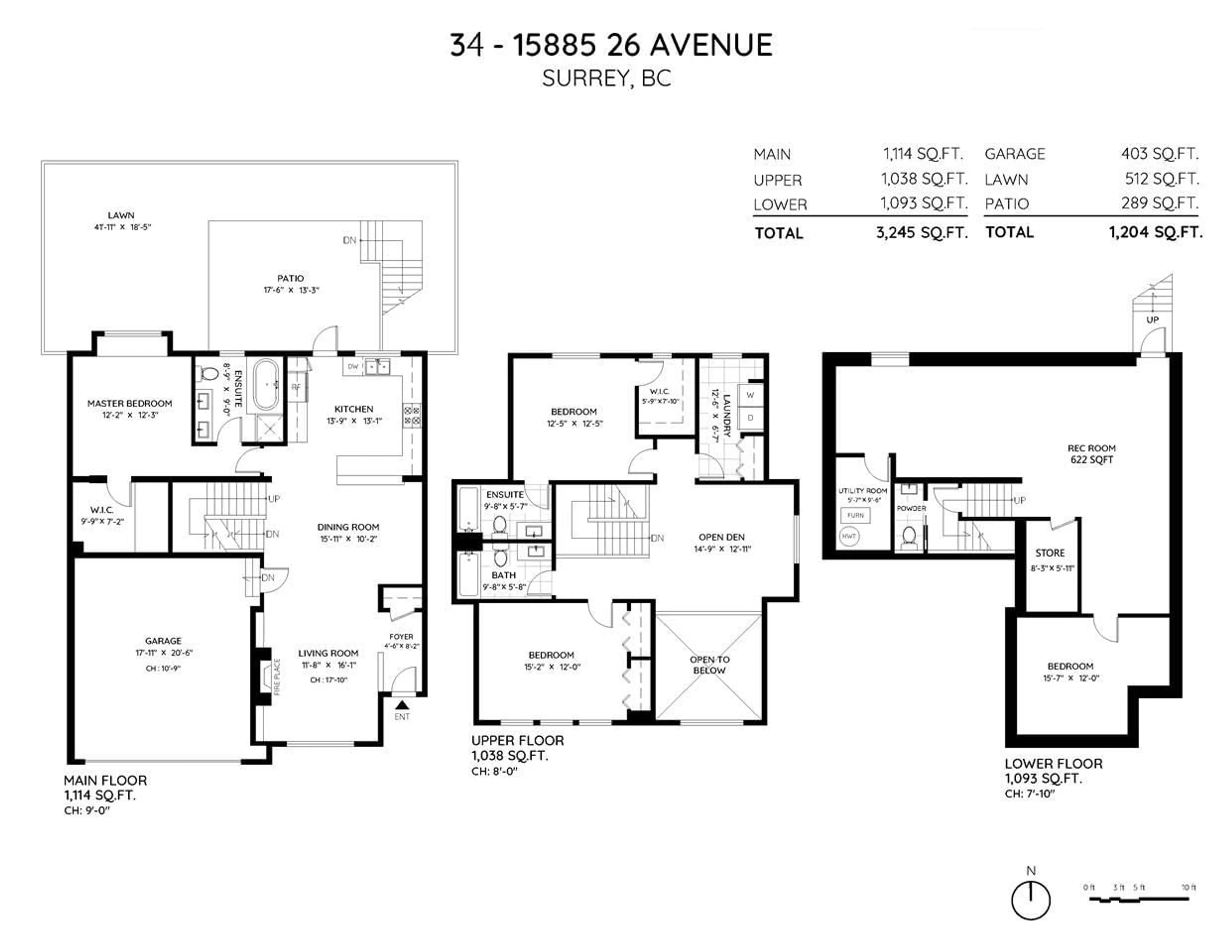 Floor plan for 34 15885 26 AVENUE, Surrey British Columbia V3Z8L3