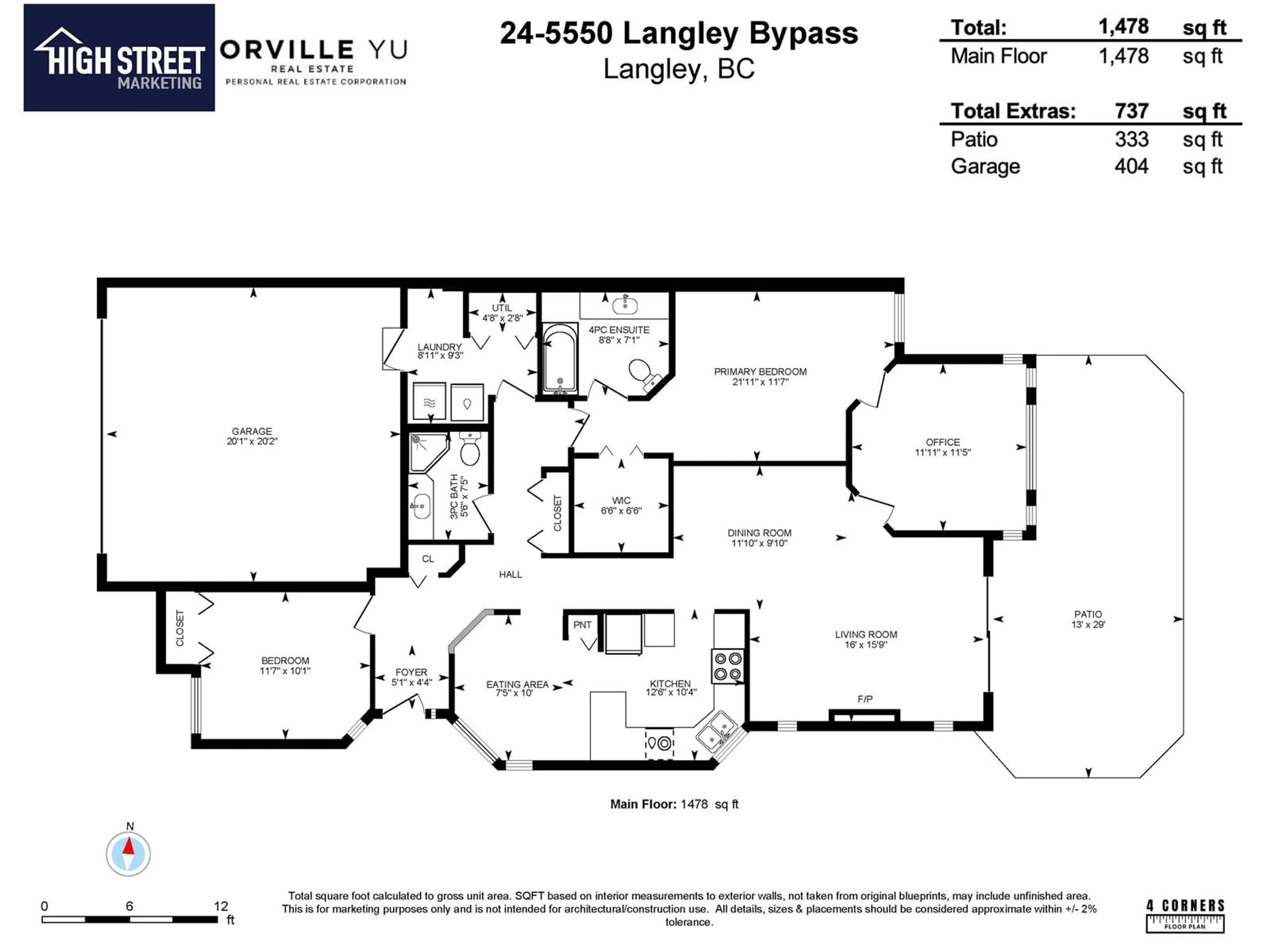 Floor plan for 24 5550 LANGLEY BYPASS, Langley British Columbia V3A7Z3