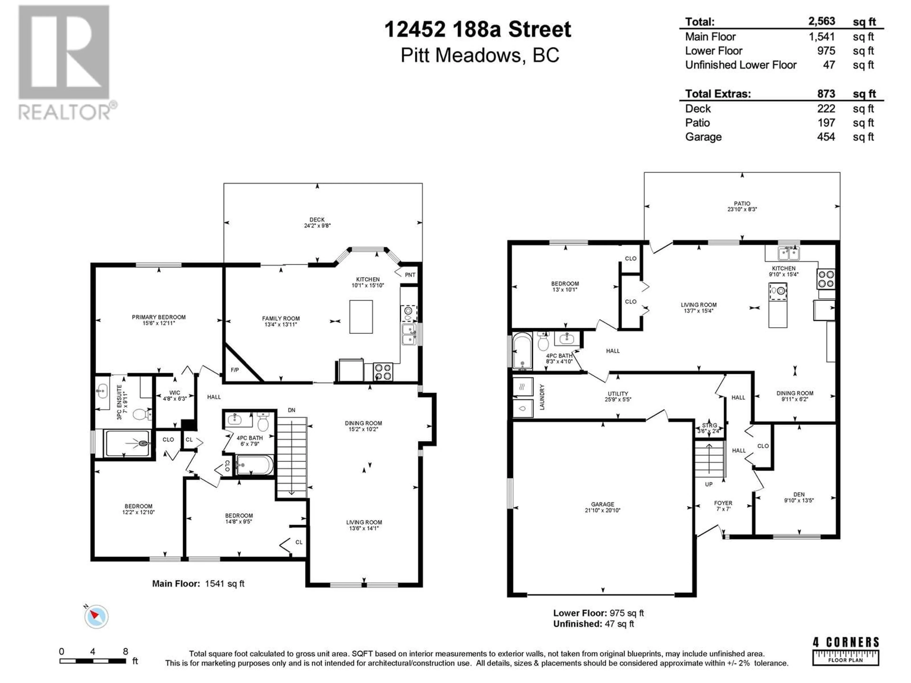 Floor plan for 12452 188A STREET, Pitt Meadows British Columbia V3Y2H5