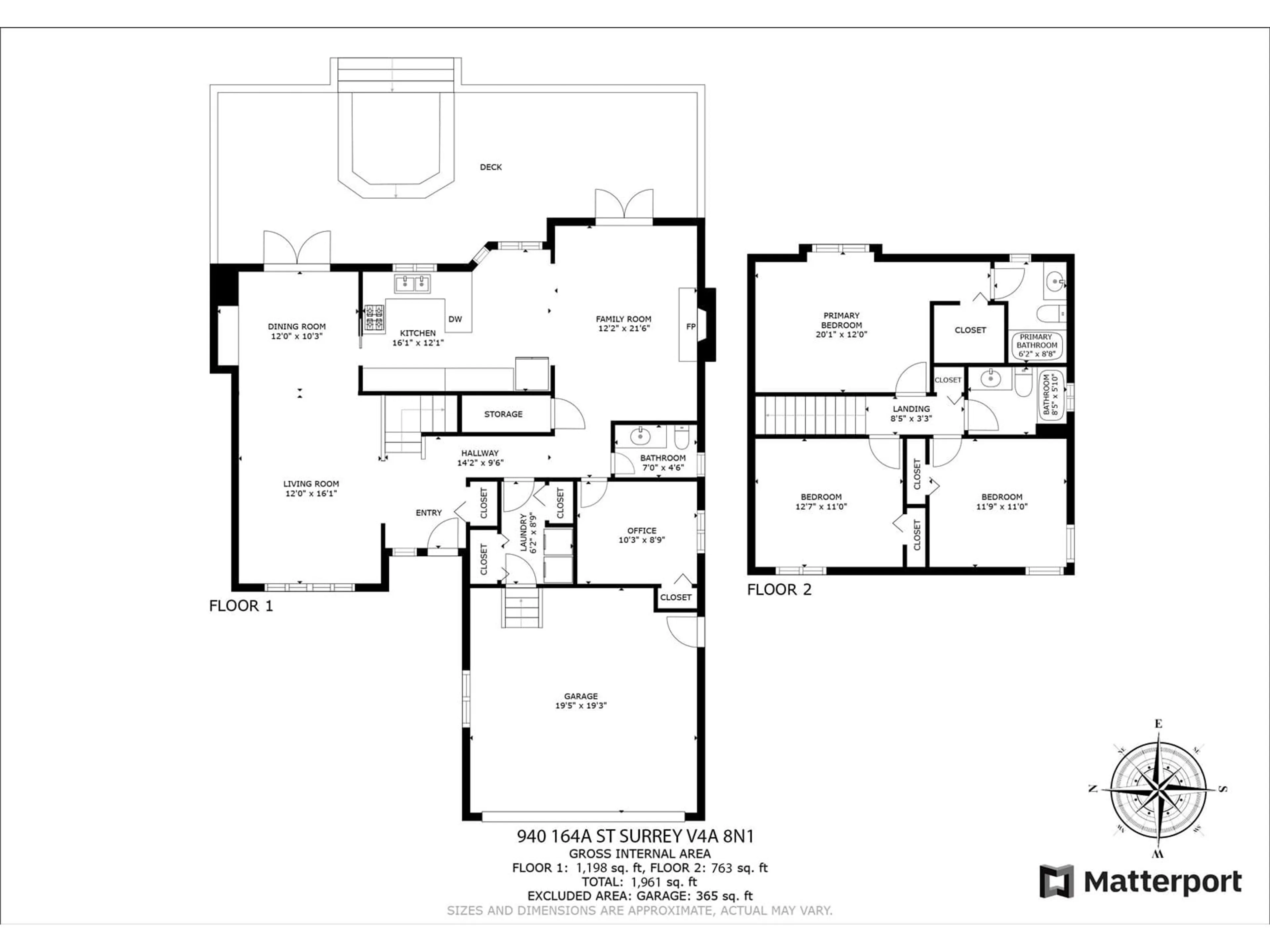 Floor plan for 940 164A STREET, Surrey British Columbia V4A8N1