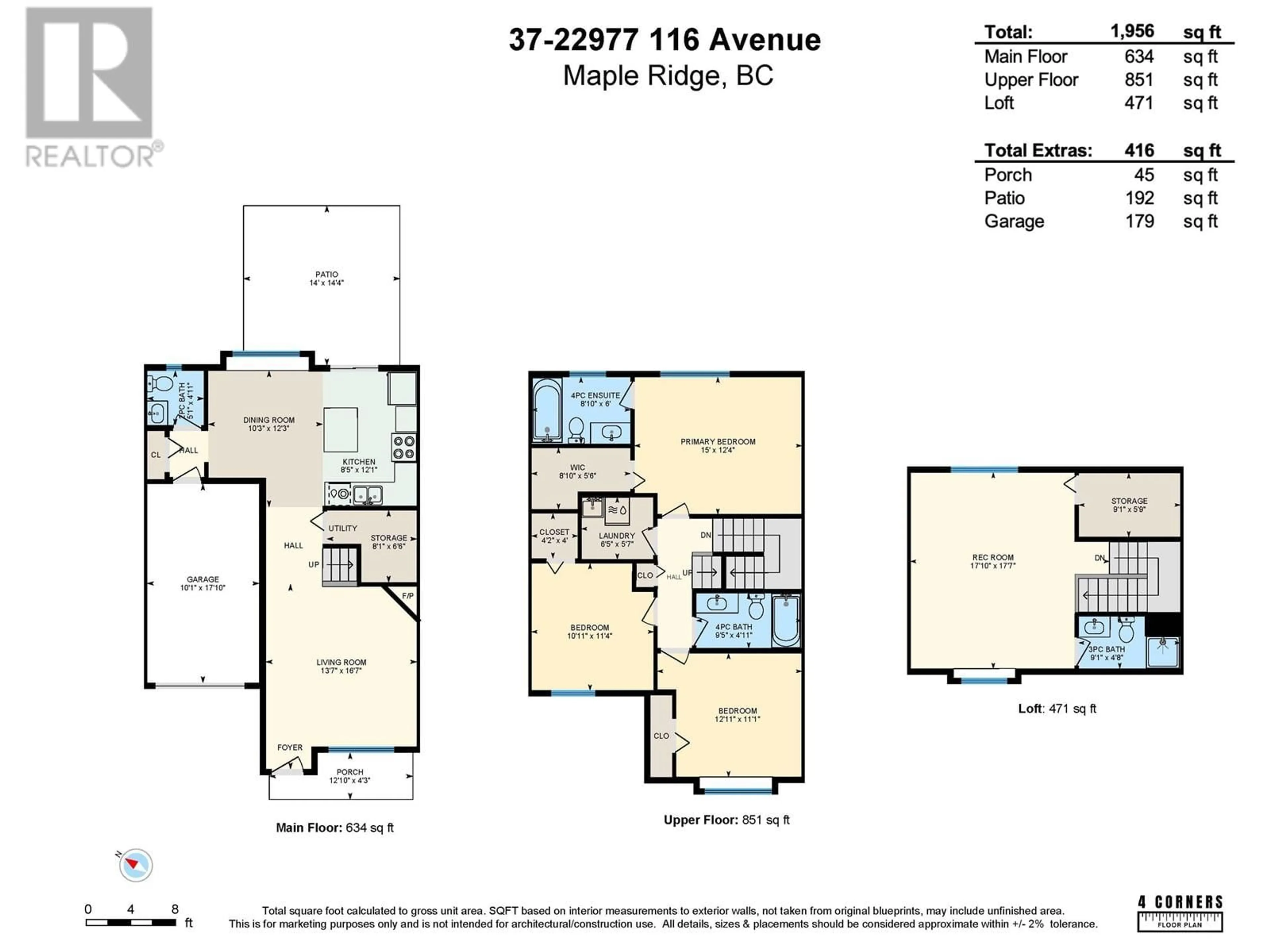 Floor plan for 37 22977 116 AVENUE, Maple Ridge British Columbia V2X9A8