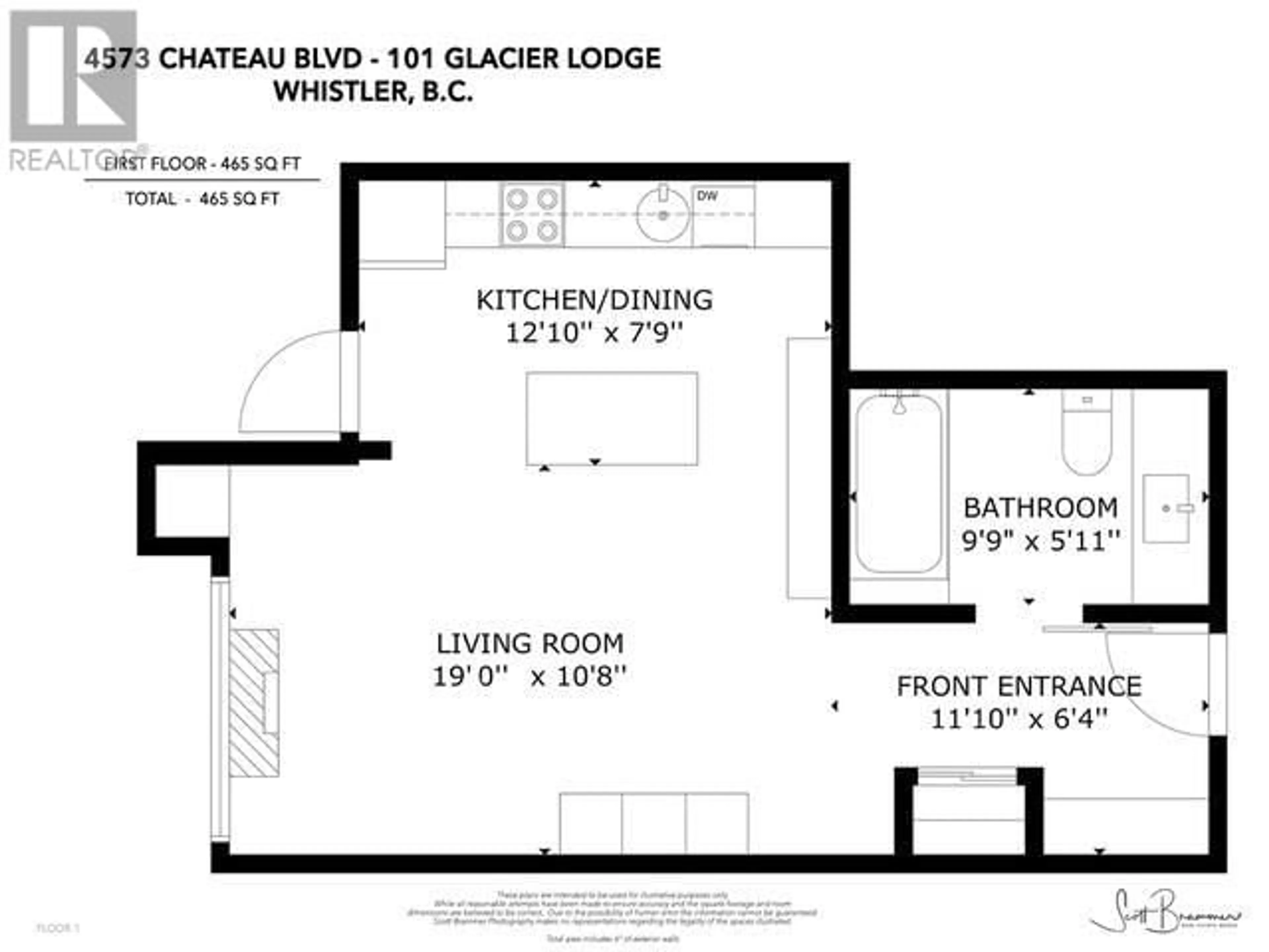 Floor plan for 101 4573 CHATEAU BOULEVARD, Whistler British Columbia V8E0Z5