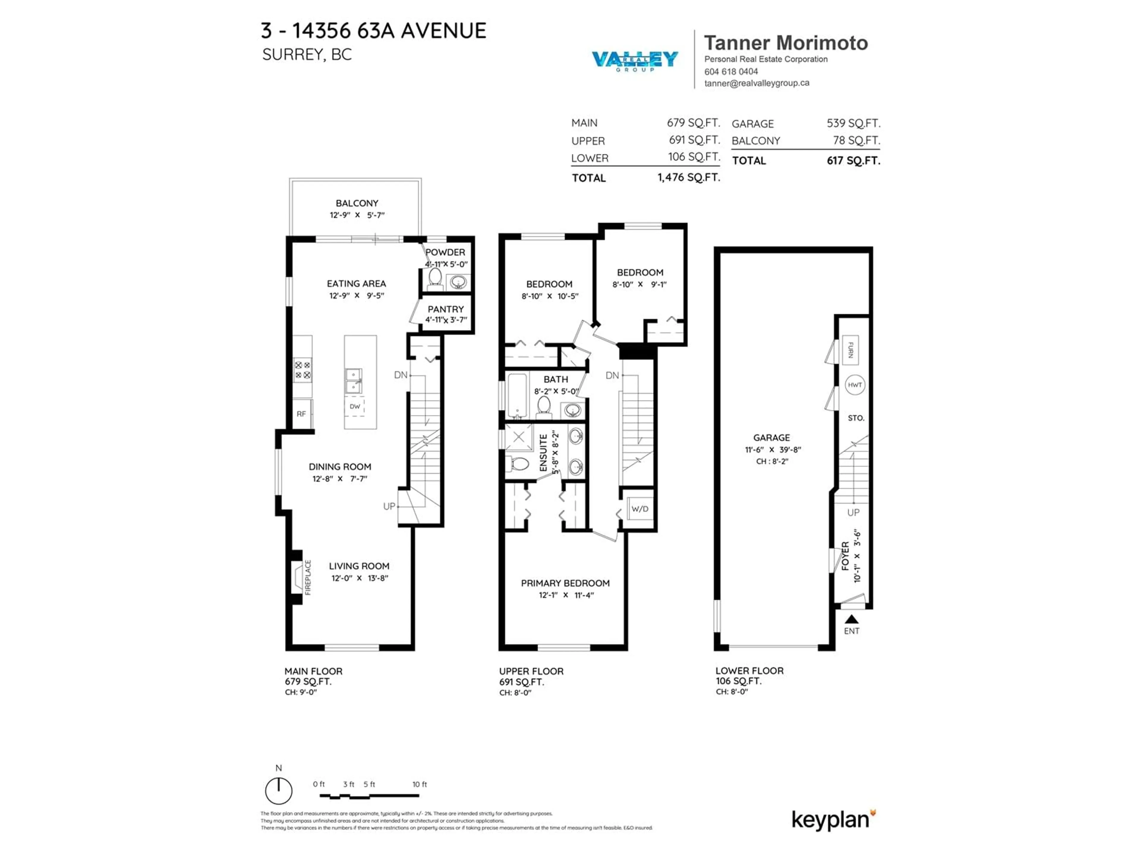 Floor plan for 3 14356 63A AVENUE, Surrey British Columbia V3X0E3