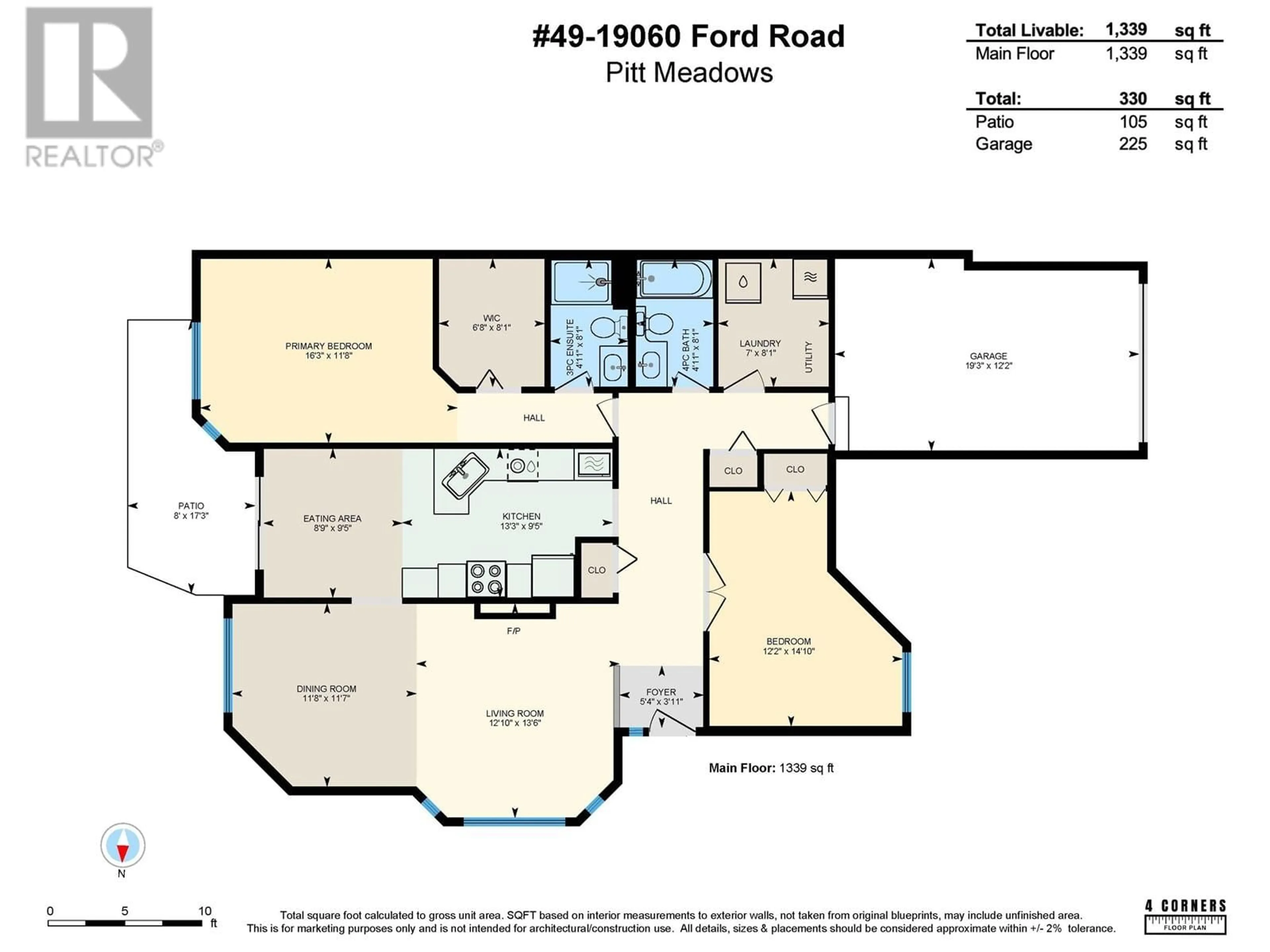 Floor plan for 49 19060 FORD ROAD, Pitt Meadows British Columbia V3Y2M2