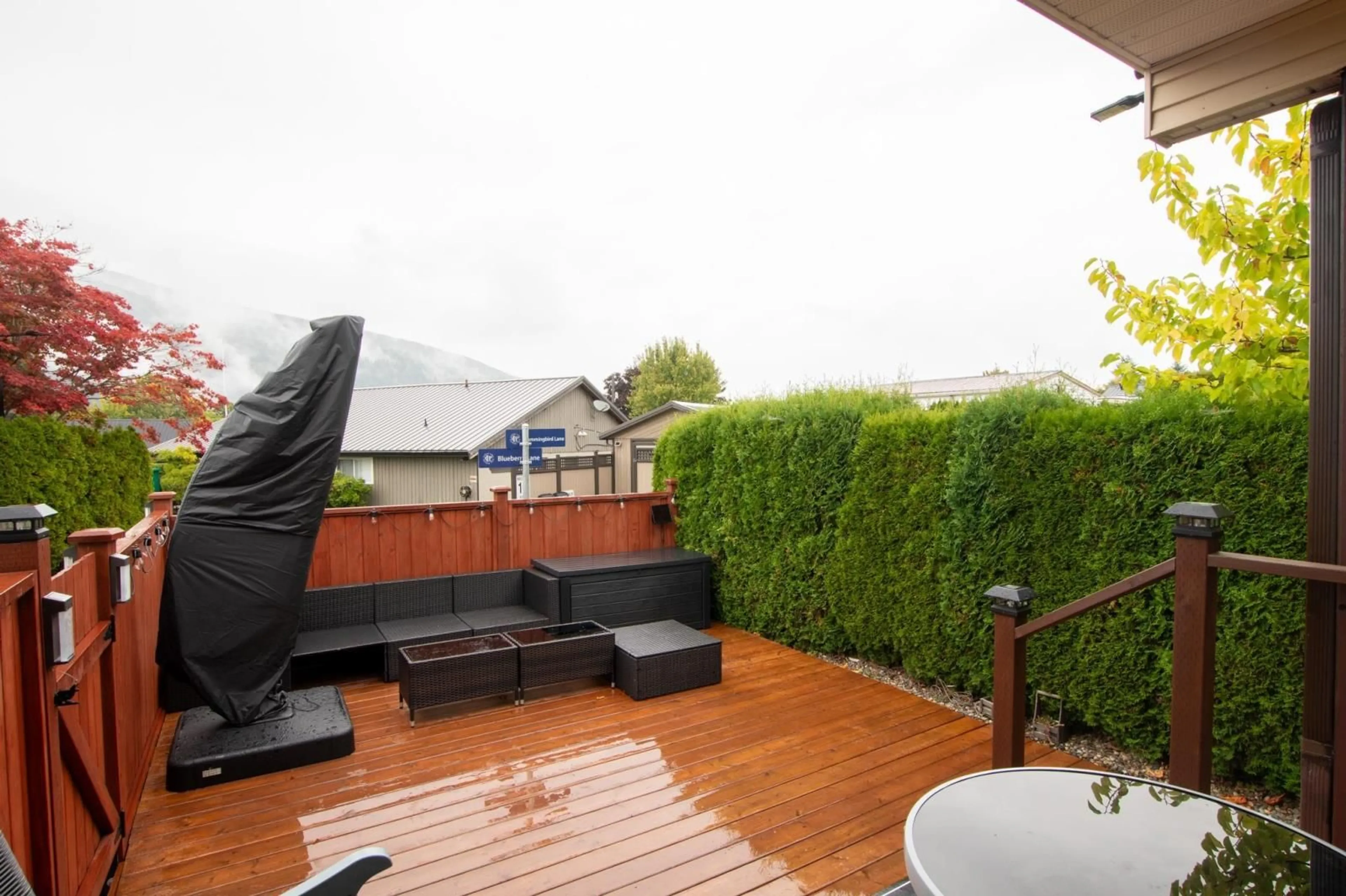 Patio, the fenced backyard for 15 1436 FROST ROAD|Columbia Valley, Chilliwack British Columbia V2R4X8