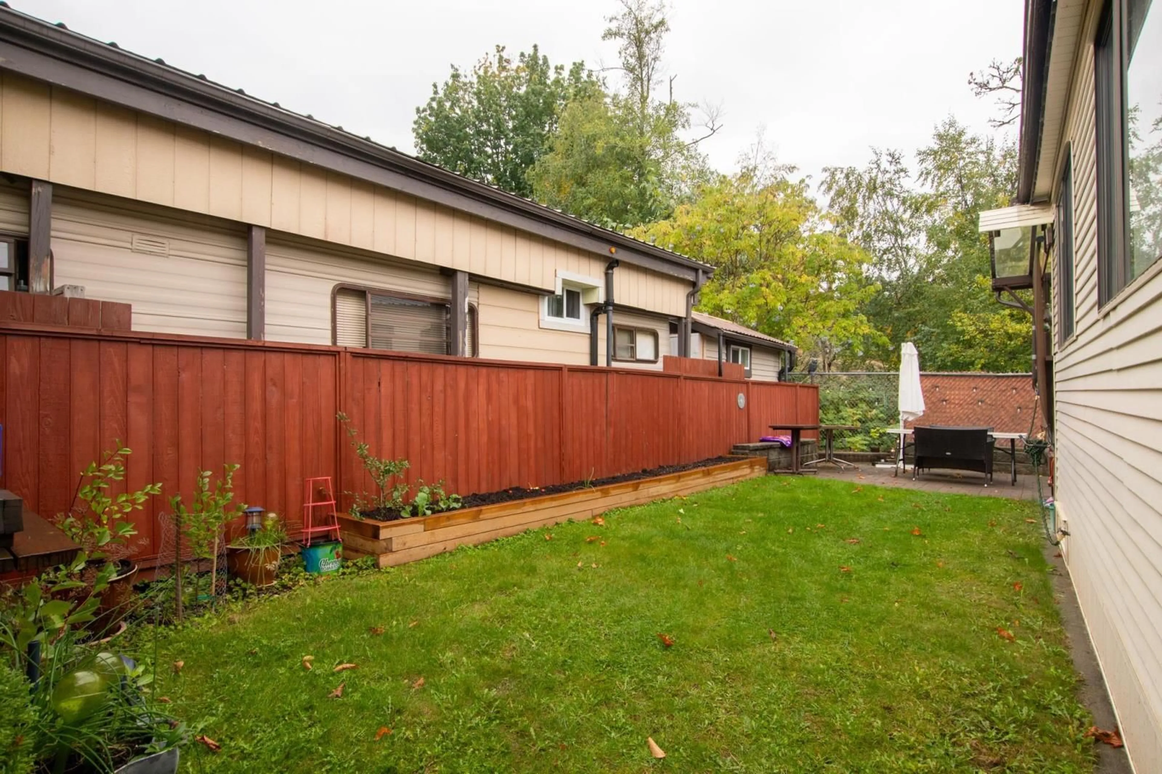 Patio, the fenced backyard for 15 1436 FROST ROAD|Columbia Valley, Chilliwack British Columbia V2R4X8