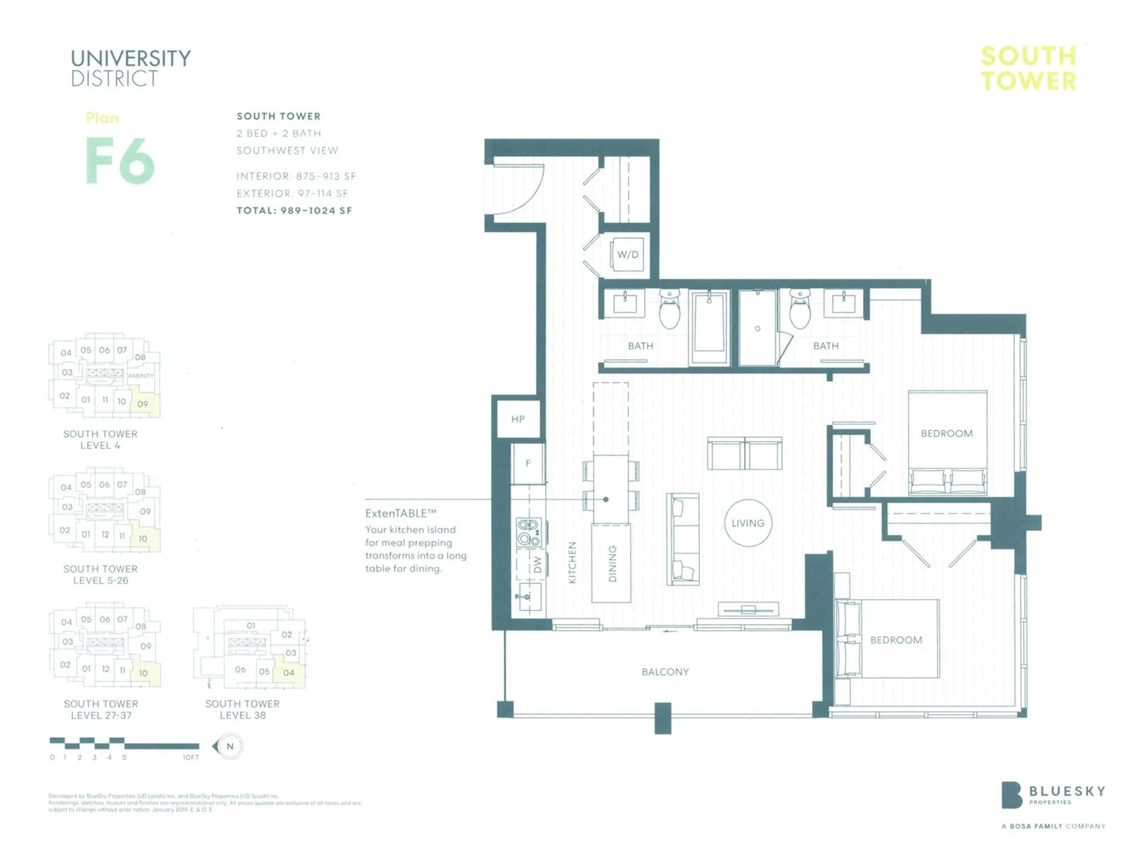 Floor plan for 1710 10448 UNIVERSITY DRIVE, Surrey British Columbia V3T0S7