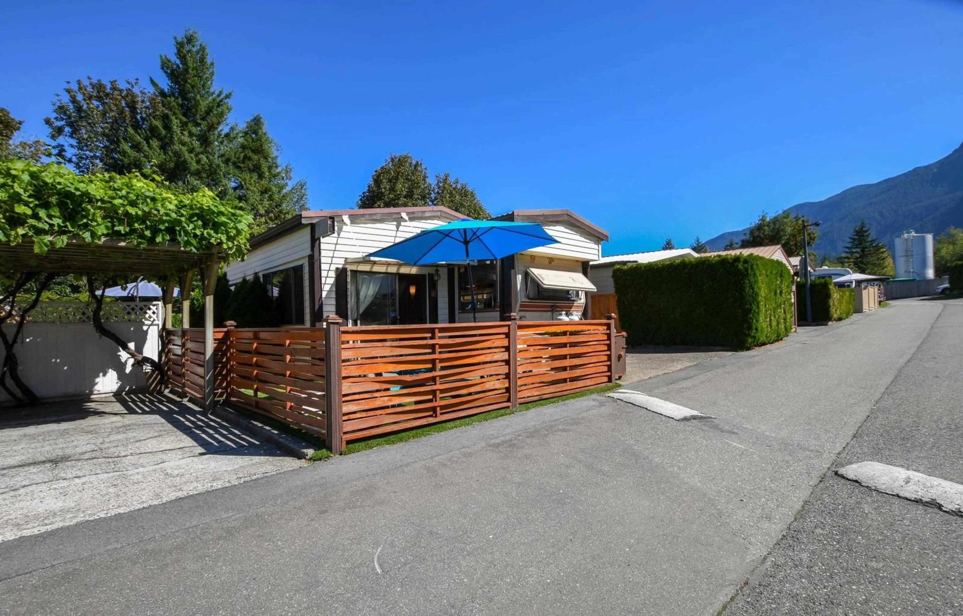 Patio, the fenced backyard for 72 1436 FROST ROAD|Columbia Valley, Chilliwack British Columbia V2R4X8