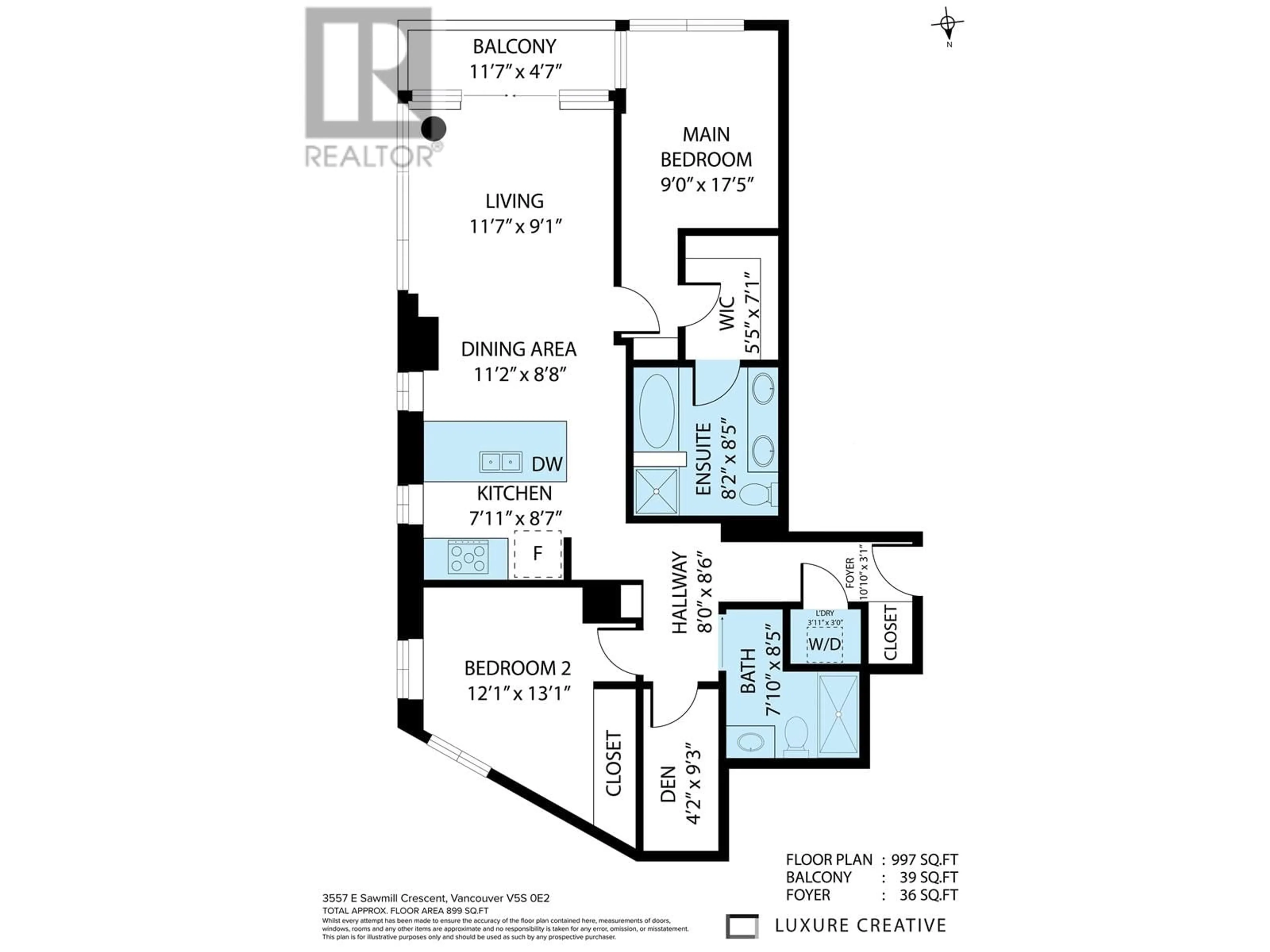 Floor plan for 818 3557 SAWMILL CRESCENT, Vancouver British Columbia V5S0E2