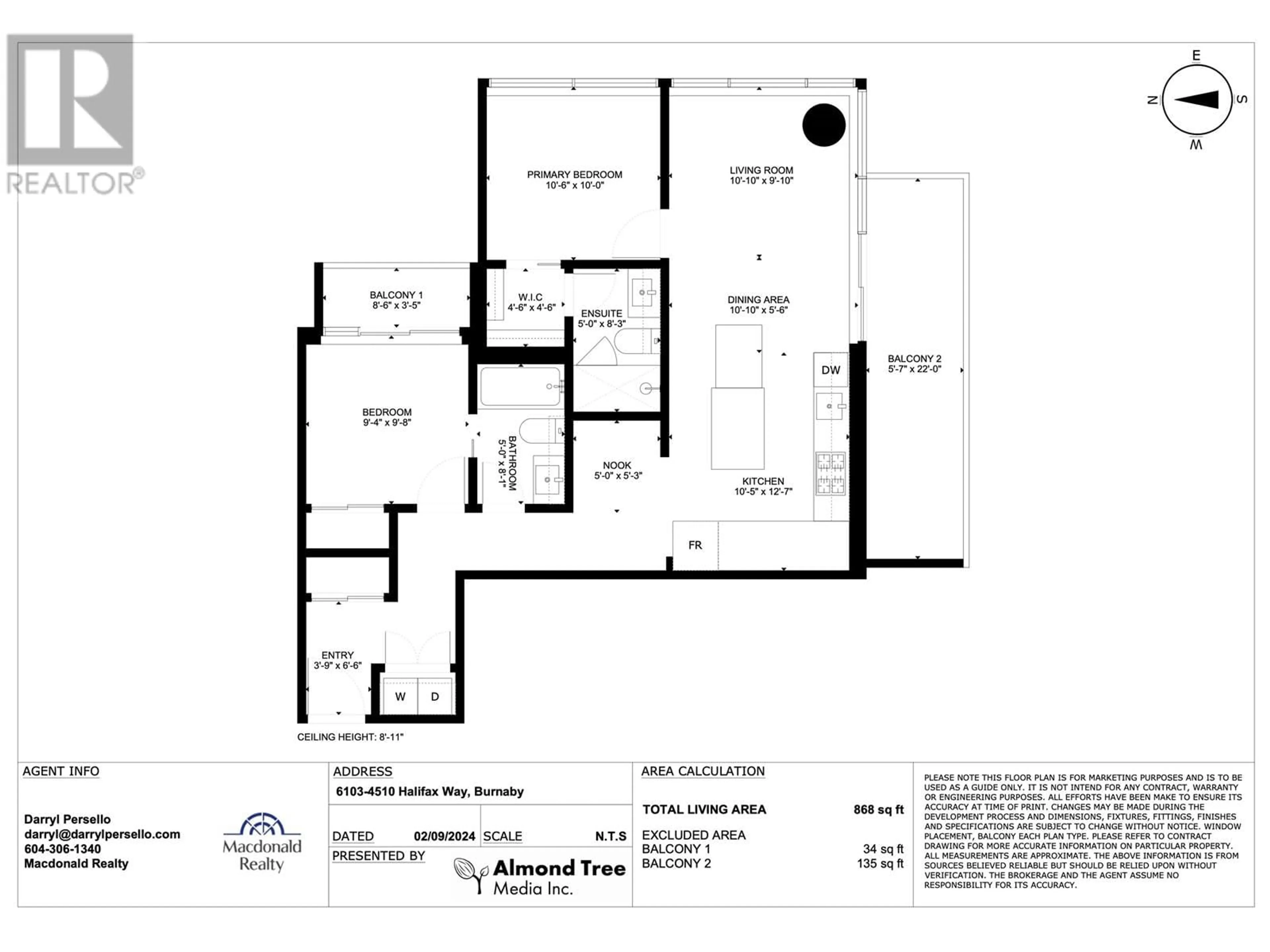 Floor plan for 6103 4510 HALIFAX WAY, Burnaby British Columbia V5Z0K4