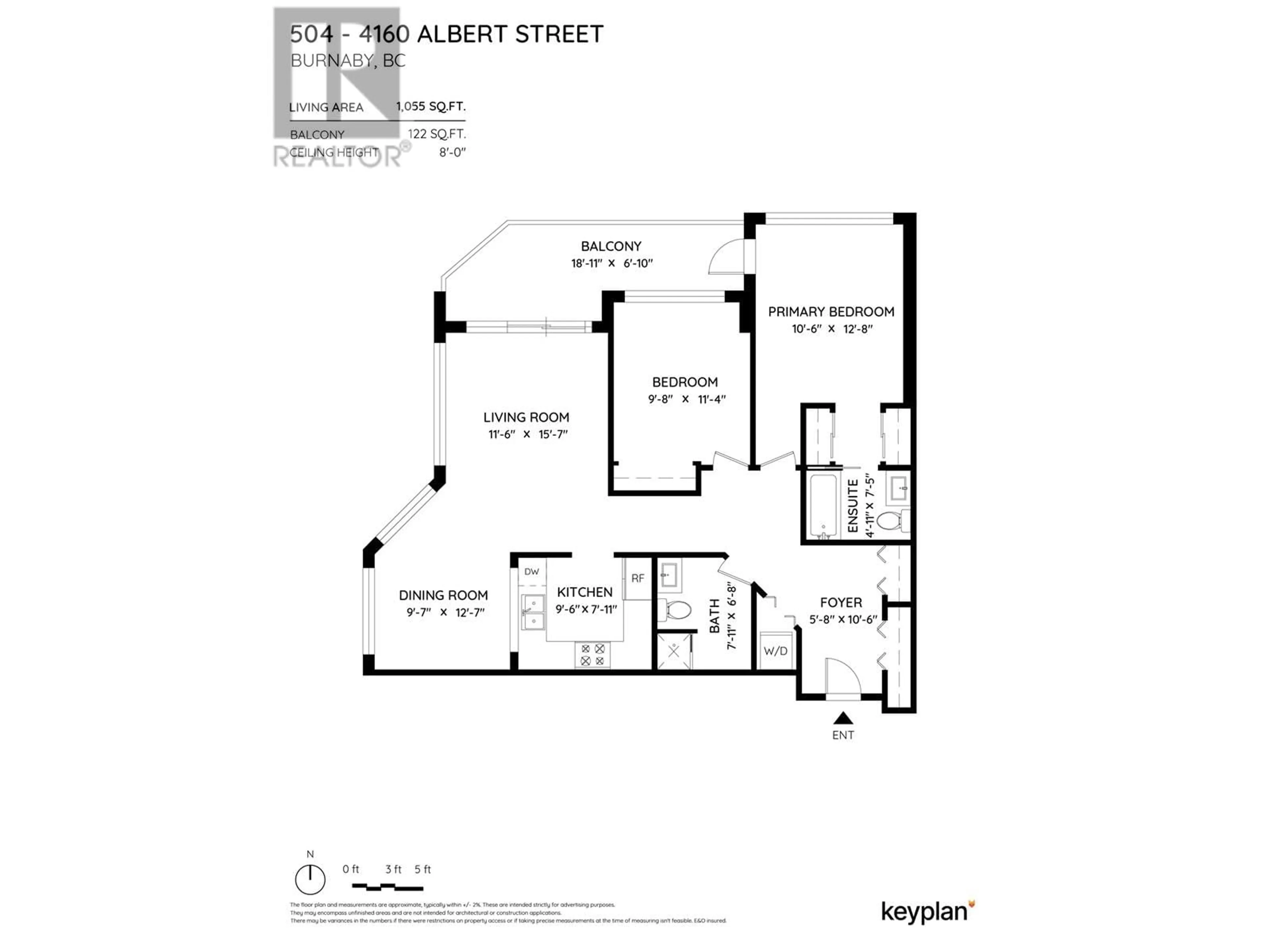 Floor plan for 504 - 4160 ALBERT STREET, Burnaby British Columbia V5C6K2