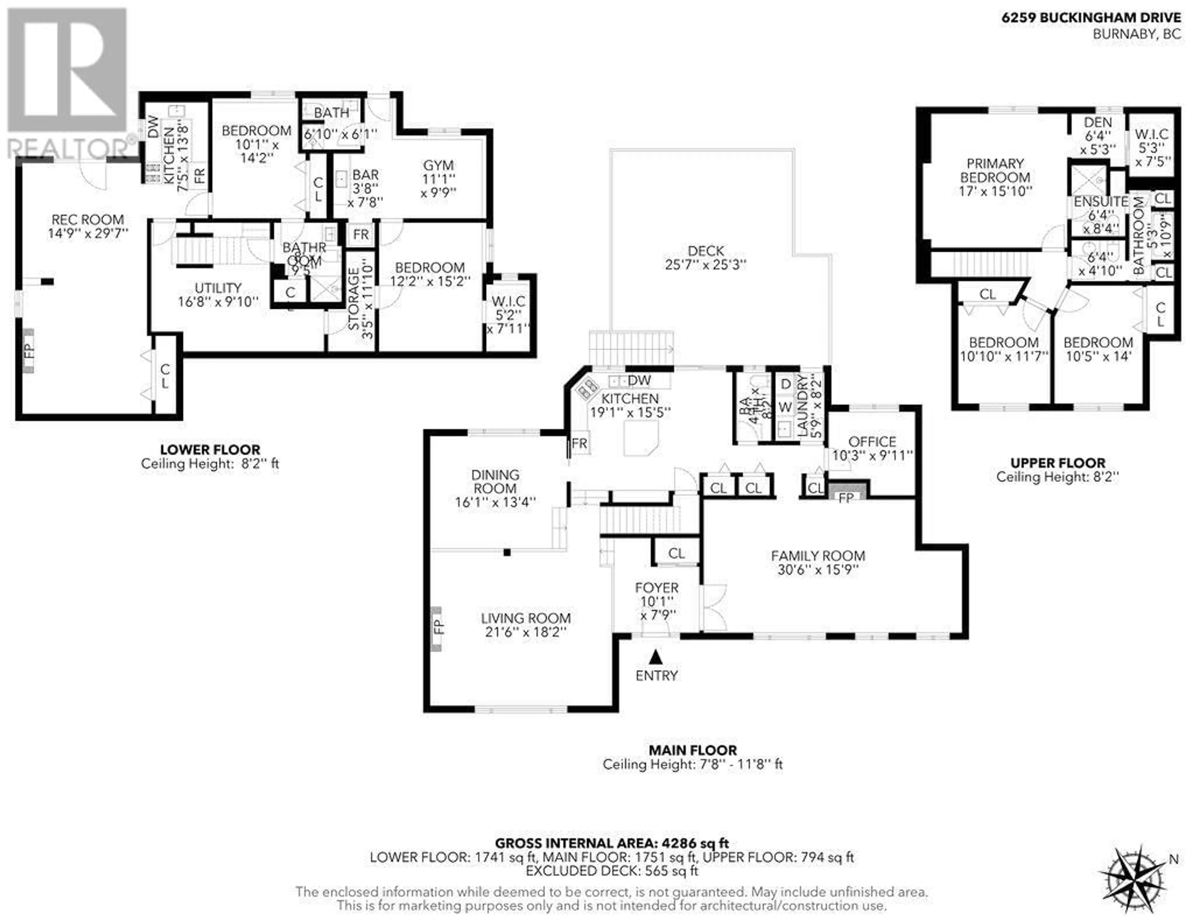 Floor plan for 6259 BUCKINGHAM DRIVE, Burnaby British Columbia V5E2A5