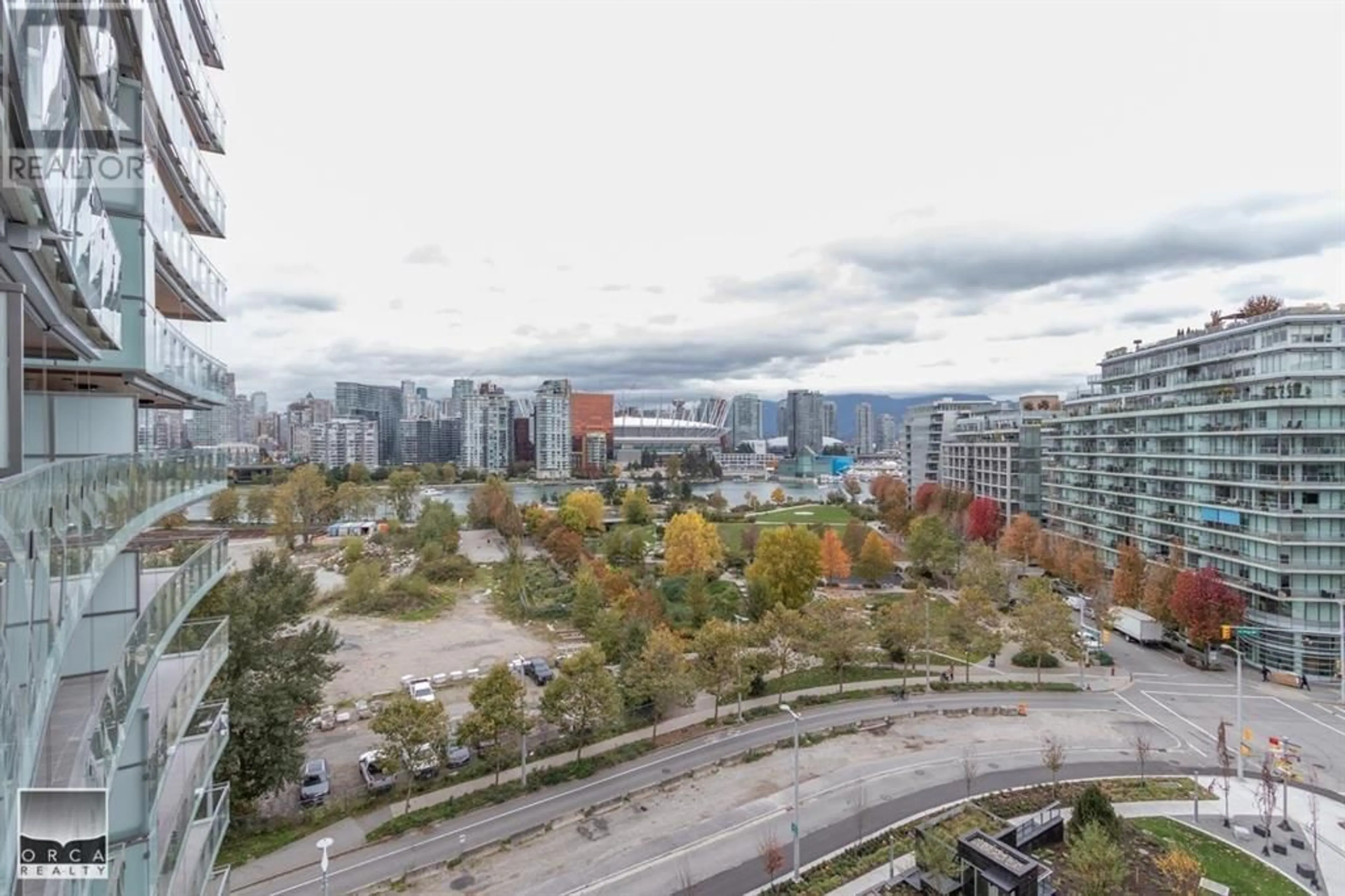 A pic from outside/outdoor area/front of a property/back of a property/a pic from drone, city buildings view from balcony for 1108 - 1768 COOK STREET, Vancouver British Columbia V5Y0N3