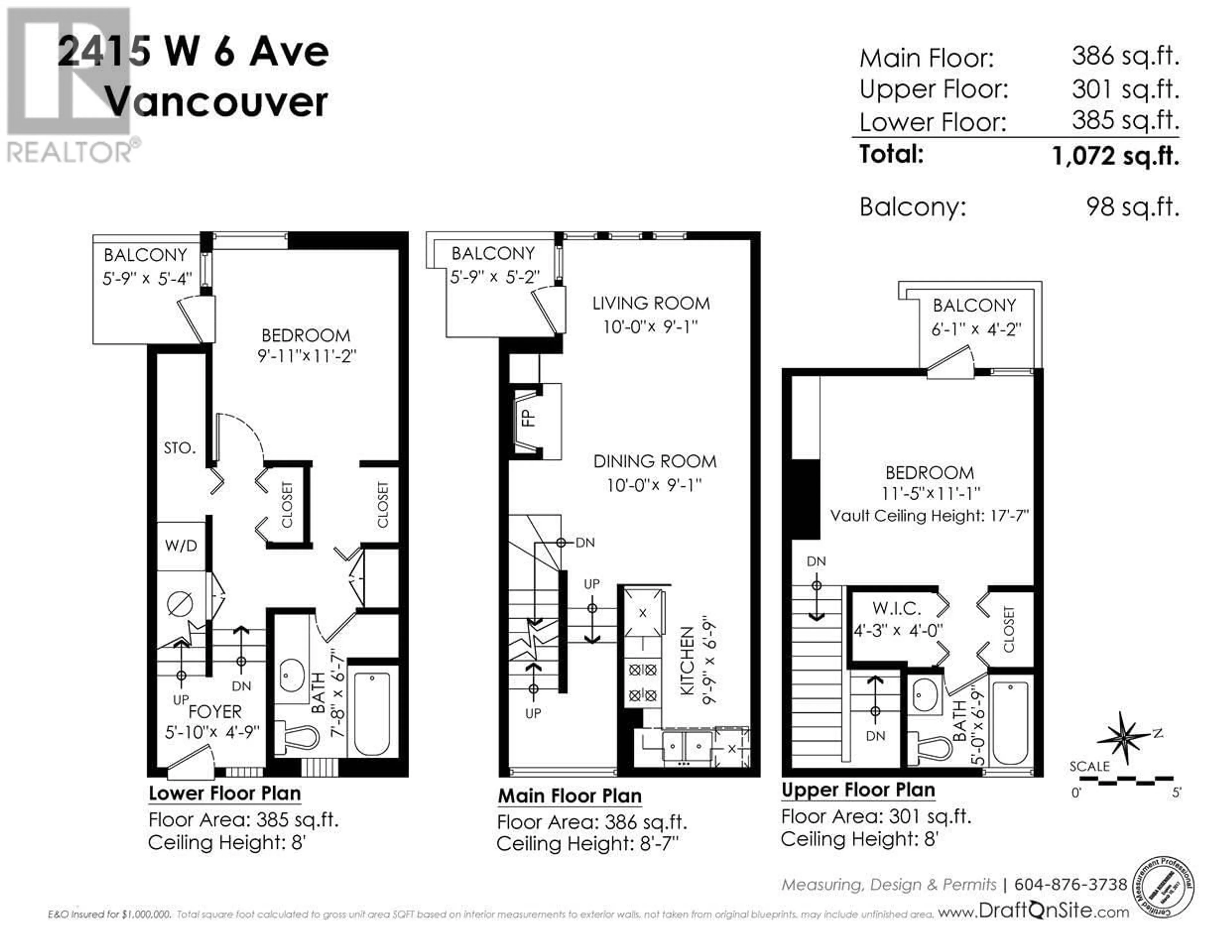 Floor plan for 2415 W 6TH AVENUE, Vancouver British Columbia V6K1W2