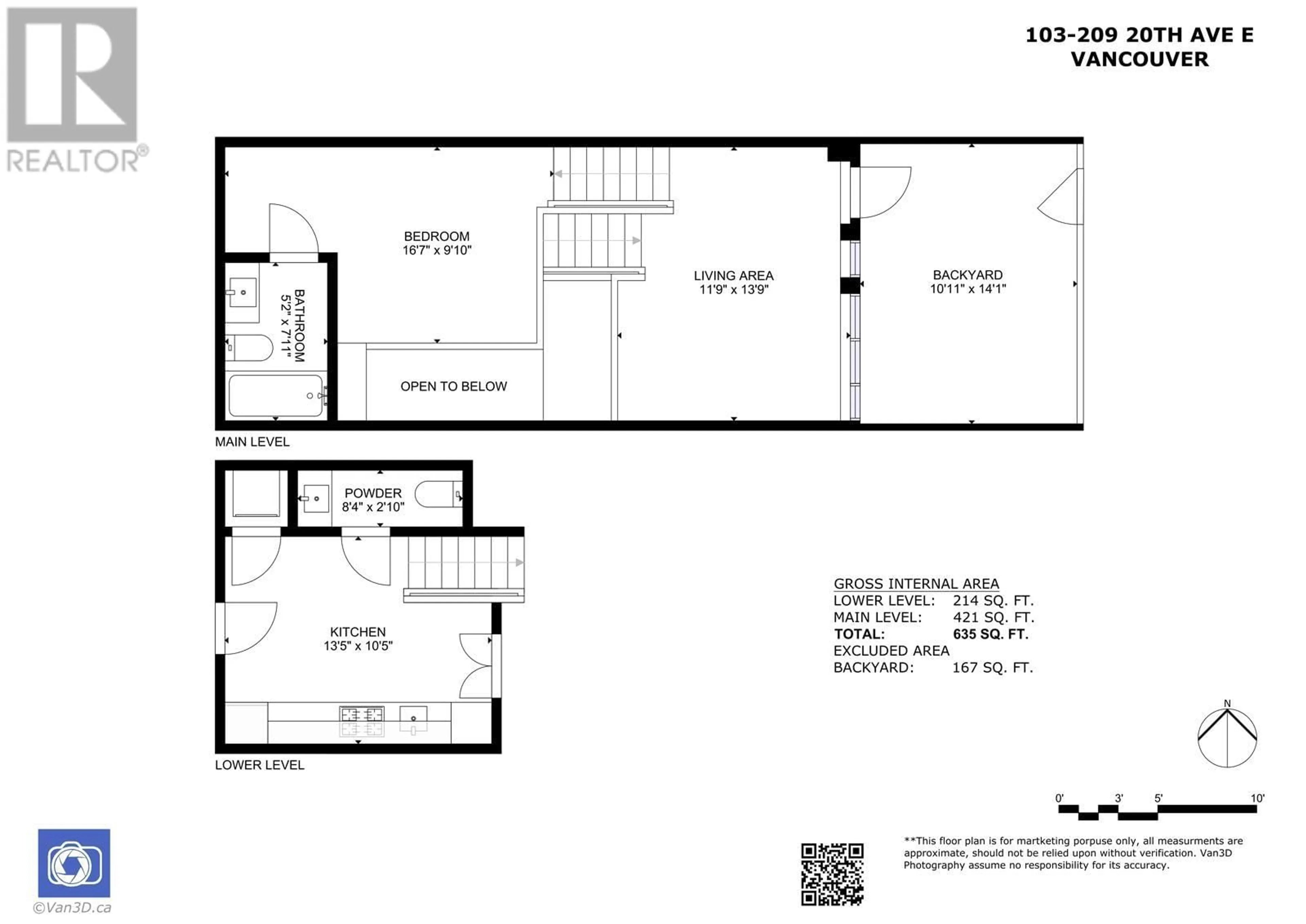 Floor plan for 103 209 E 20TH AVENUE, Vancouver British Columbia V5V1M2