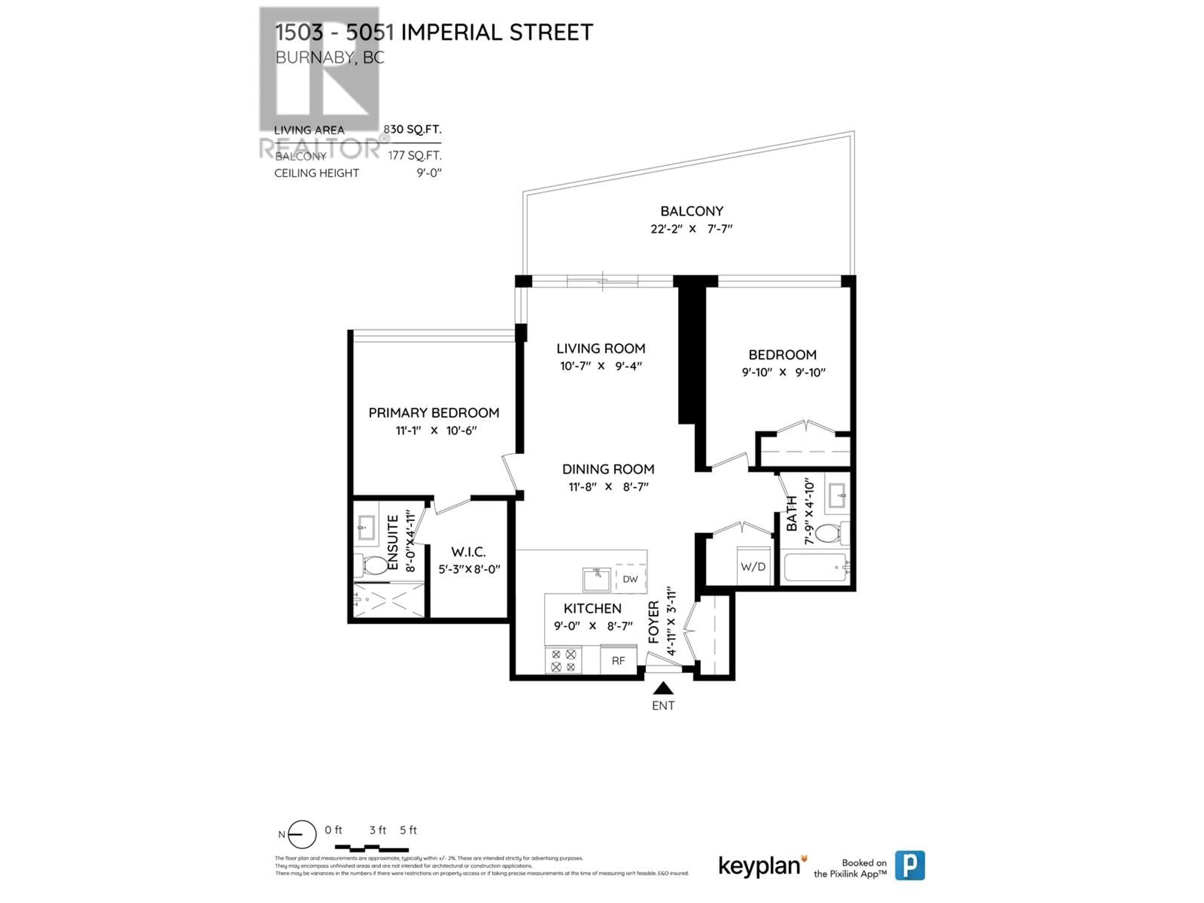 Floor plan for 1503 5051 IMPERIAL STREET, Burnaby British Columbia V5J0J3