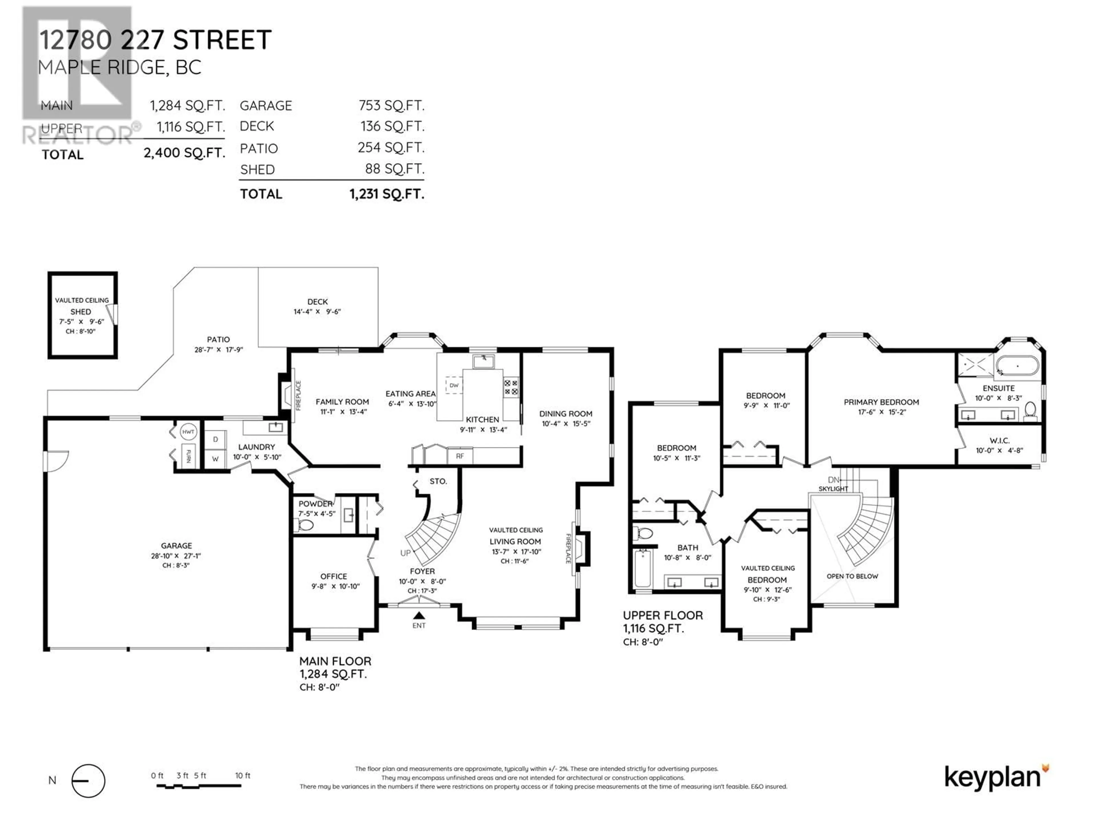 Floor plan for 12780 227TH STREET, Maple Ridge British Columbia V2X6K6