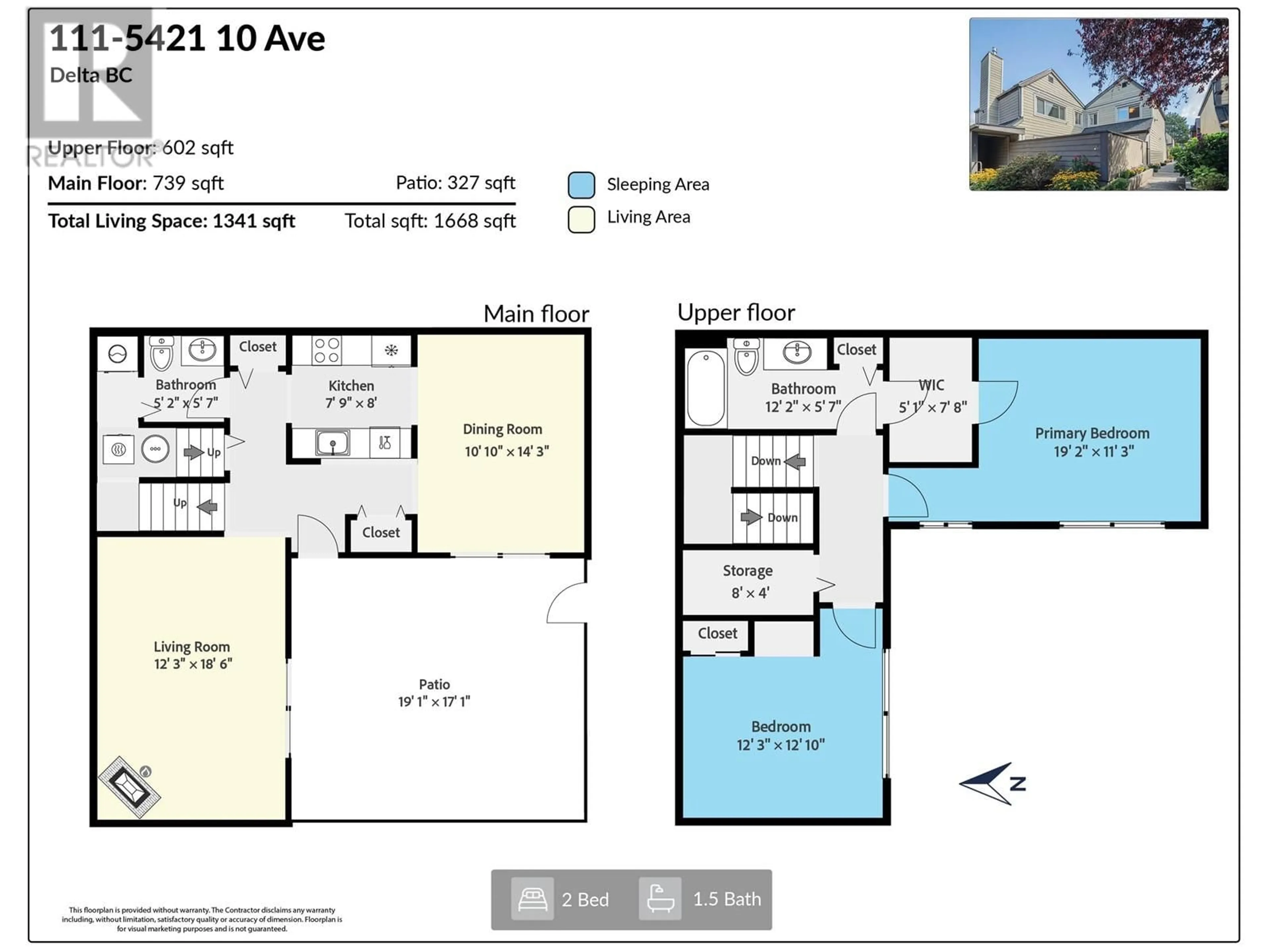 Floor plan for 111 5421 10 AVENUE, Delta British Columbia V4M3T9