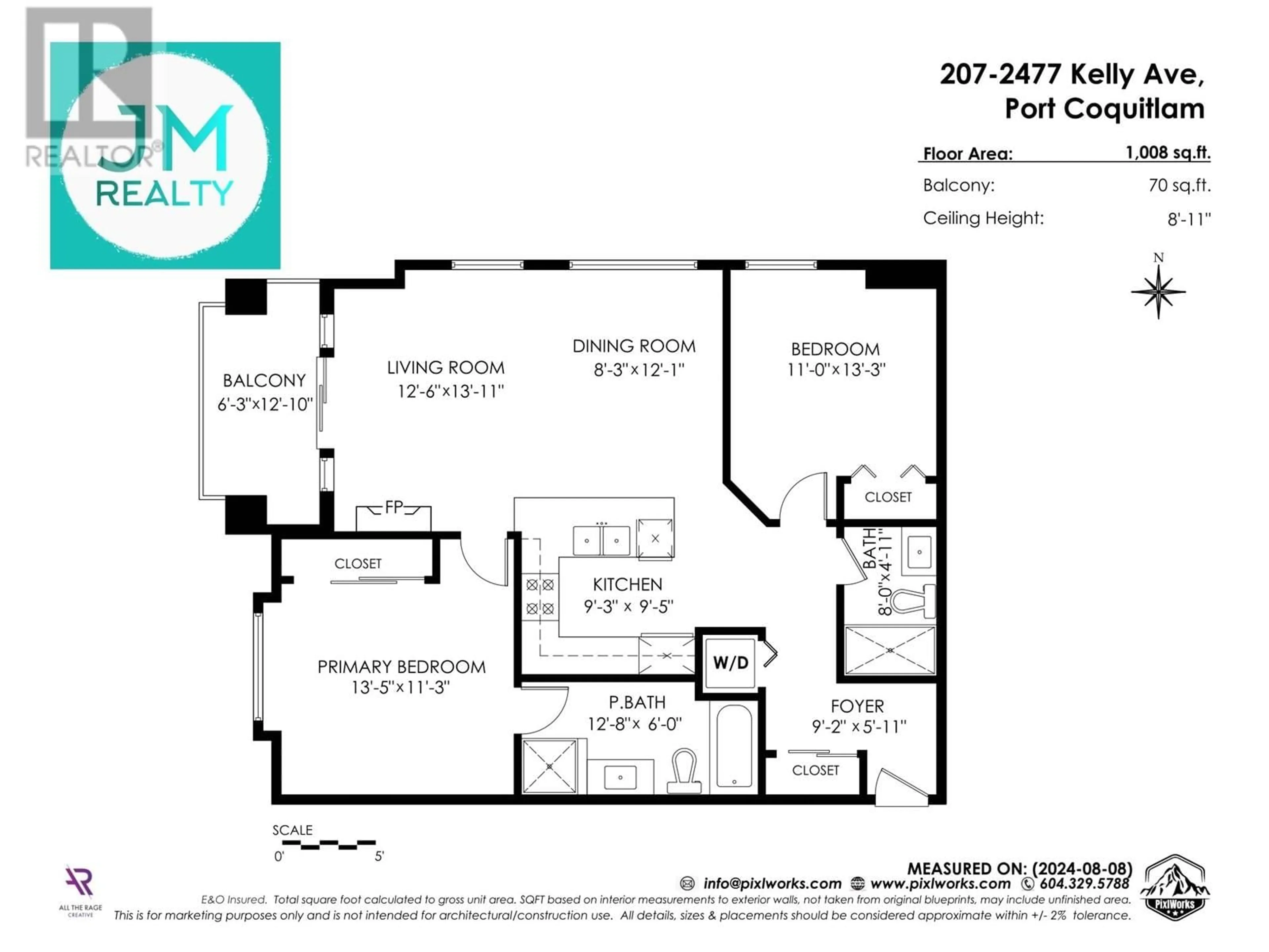 Floor plan for 207 2477 KELLY AVENUE, Port Coquitlam British Columbia V3C0B3