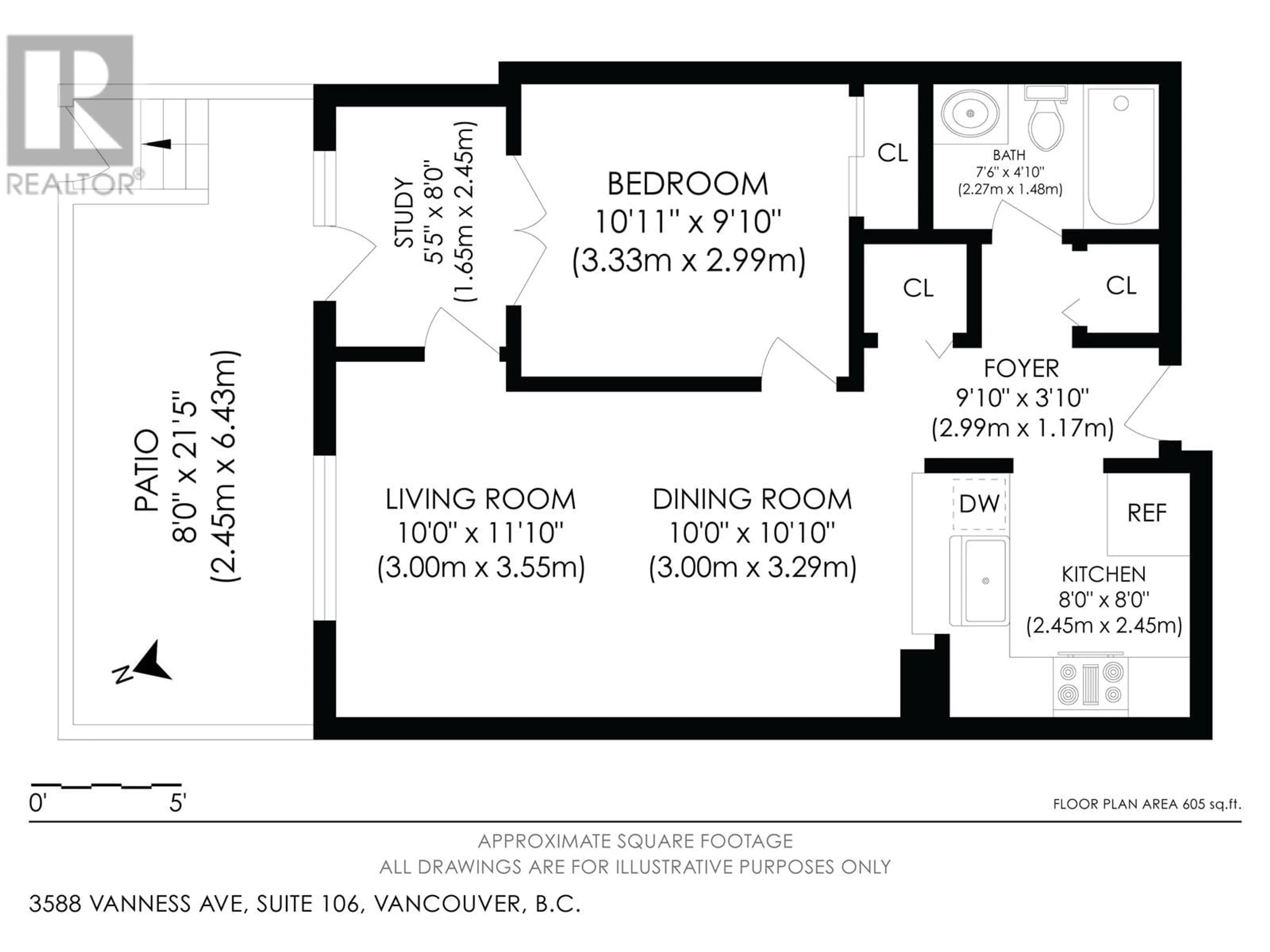 Floor plan for 106 3588 VANNESS AVENUE, Vancouver British Columbia V5R6E9