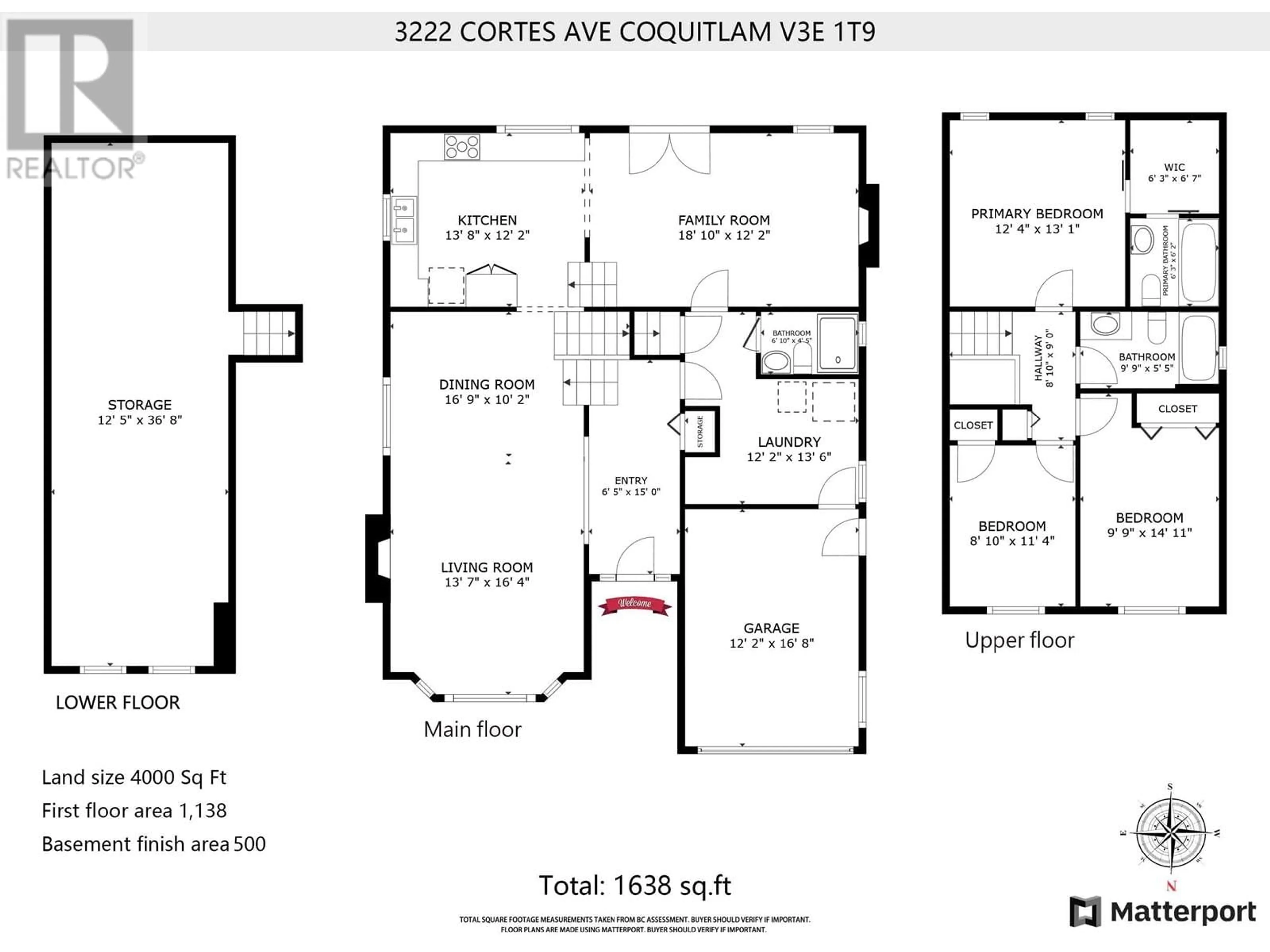 Floor plan for 3222 CORTES AVENUE, Coquitlam British Columbia V3E1T9