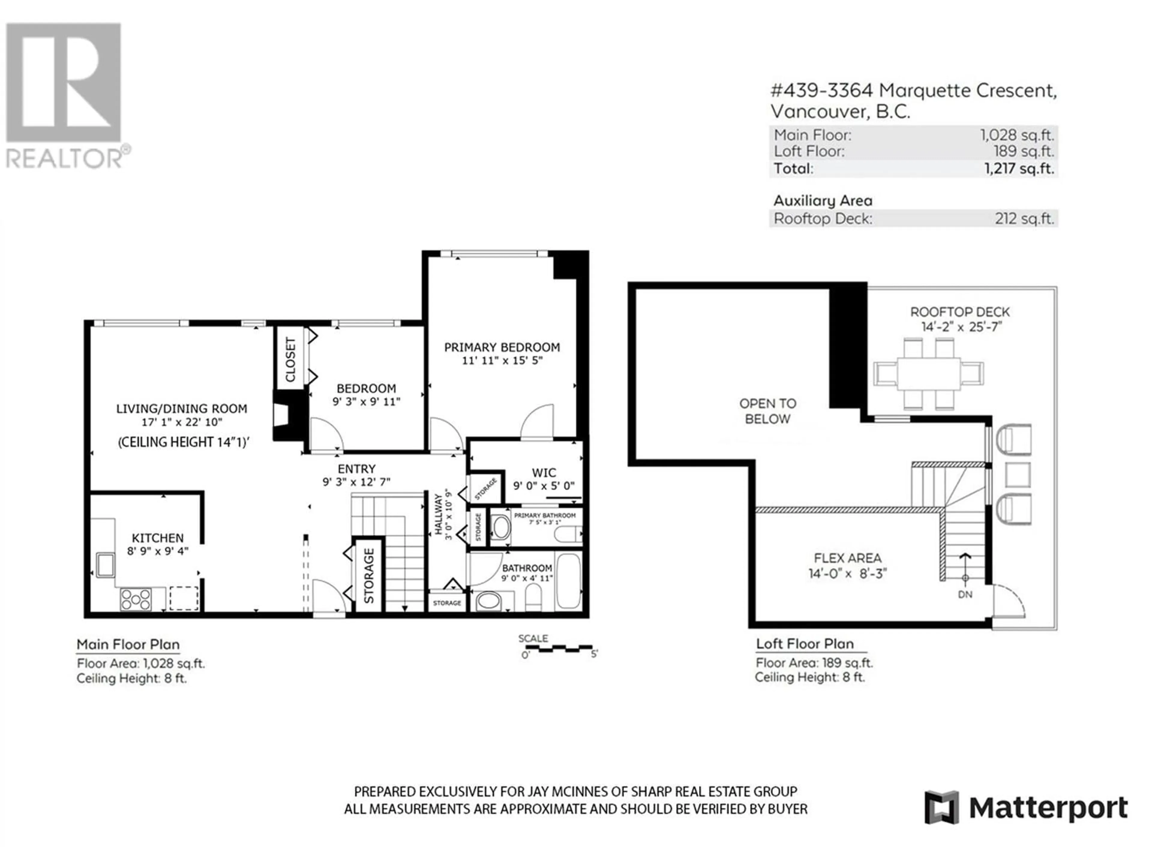 Floor plan for 439 3364 MARQUETTE CRESCENT, Vancouver British Columbia V5S4K4