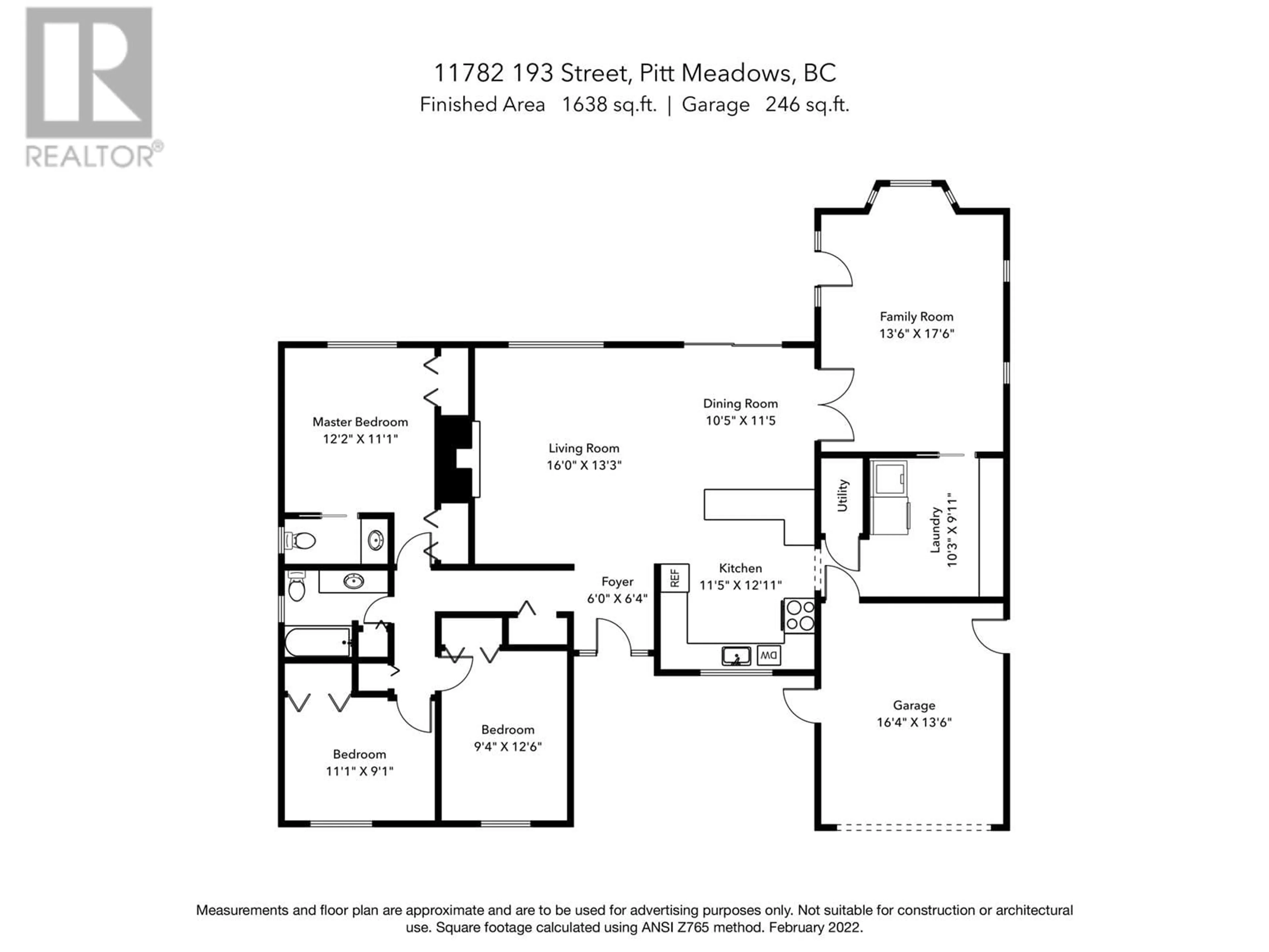 Floor plan for 11782 193 STREET, Pitt Meadows British Columbia V3Y1C3