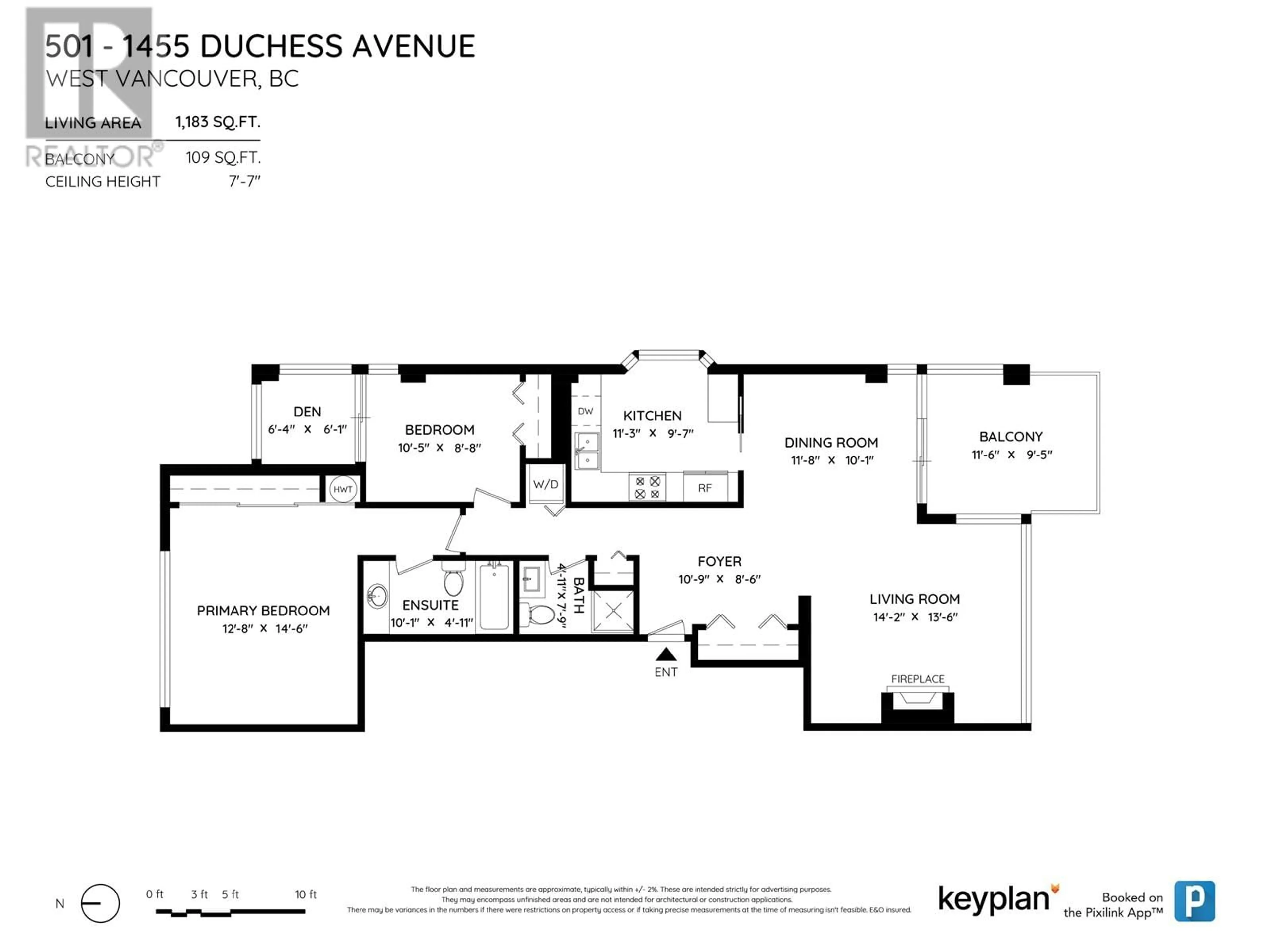 Floor plan for 501 1455 DUCHESS AVENUE, West Vancouver British Columbia V7T1H7