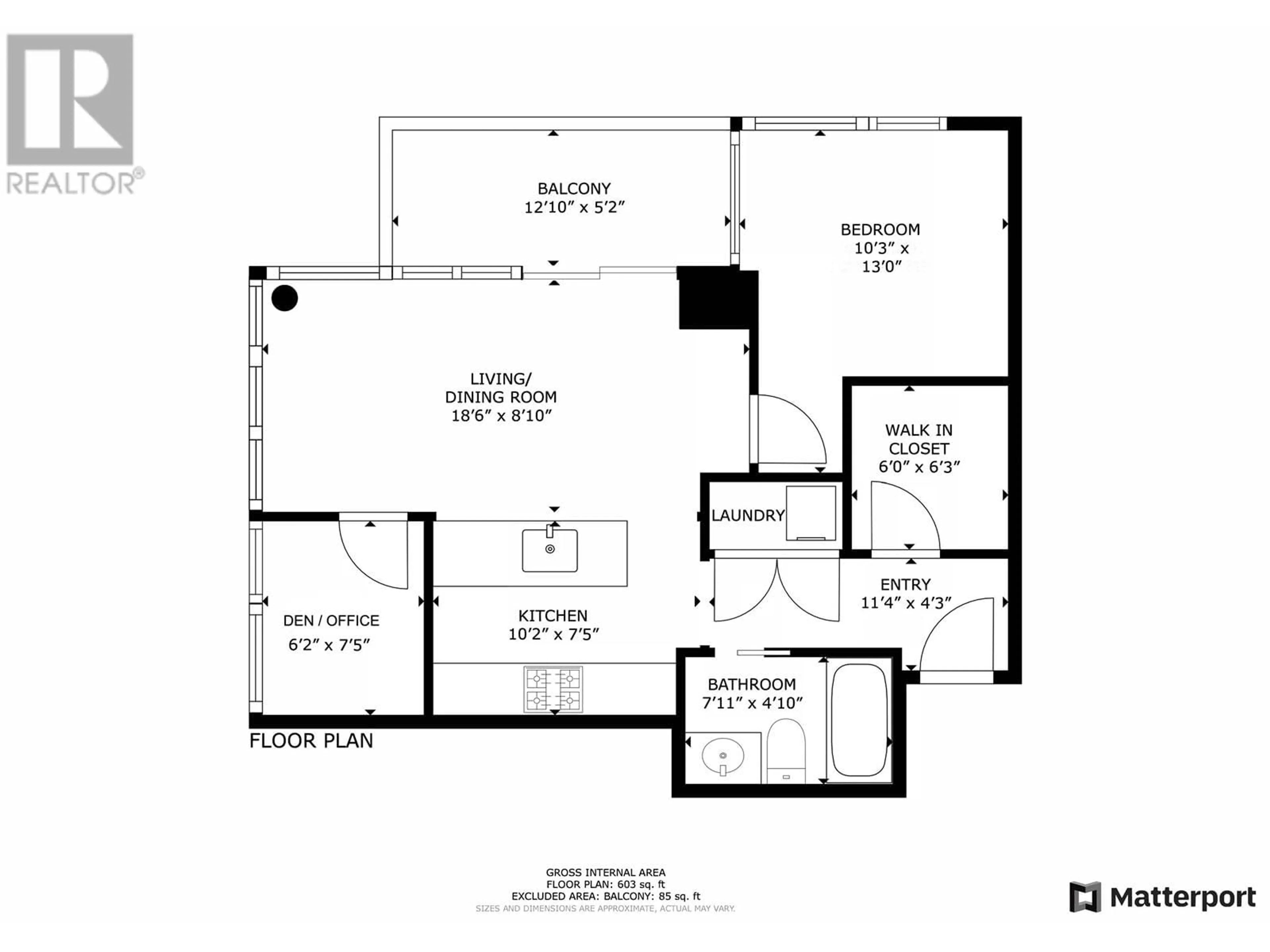 Floor plan for 1605 1351 CONTINENTAL STREET, Vancouver British Columbia V6Z0C6