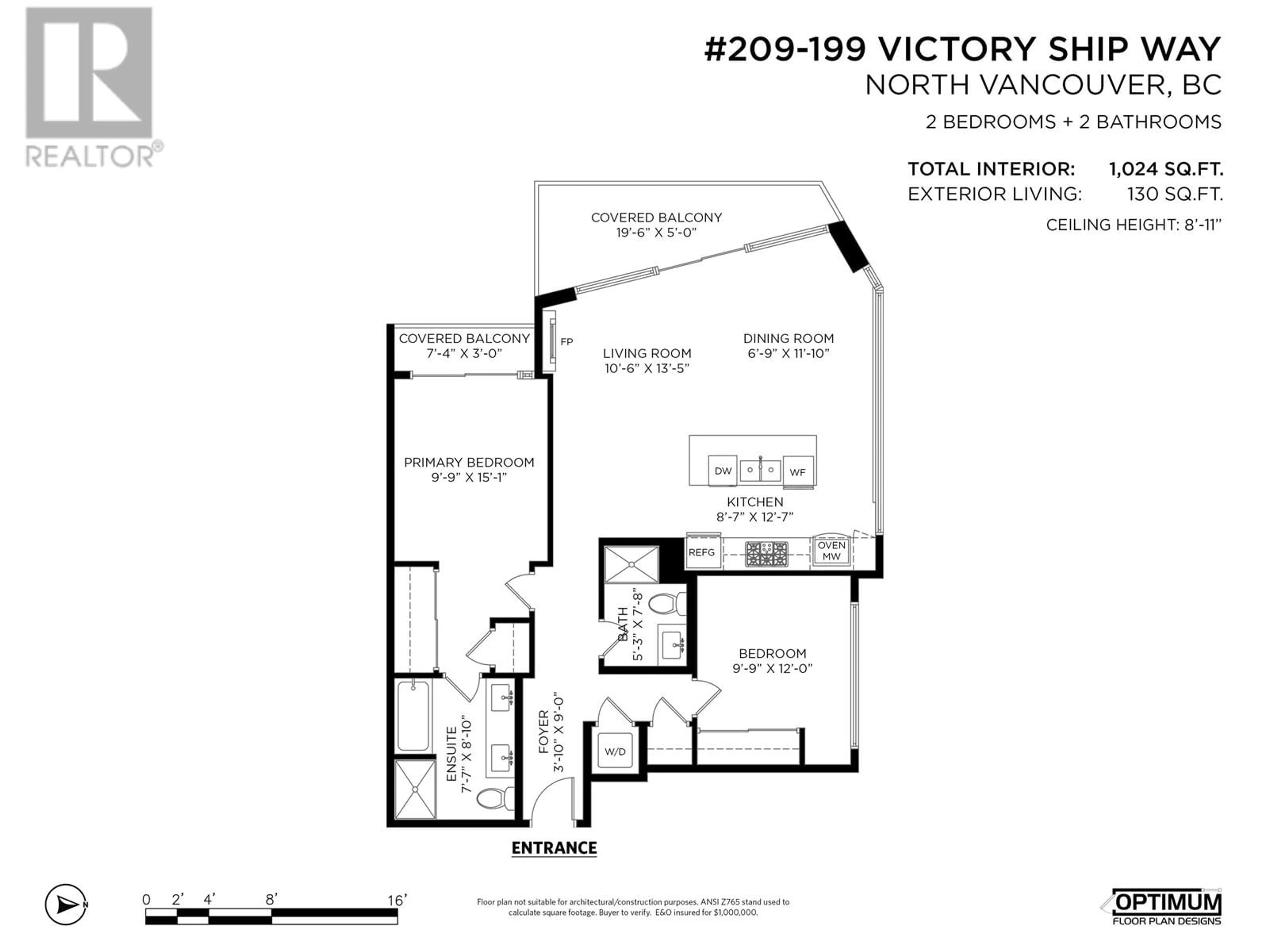 Floor plan for 209 199 VICTORY SHIP WAY, North Vancouver British Columbia V9L0E2