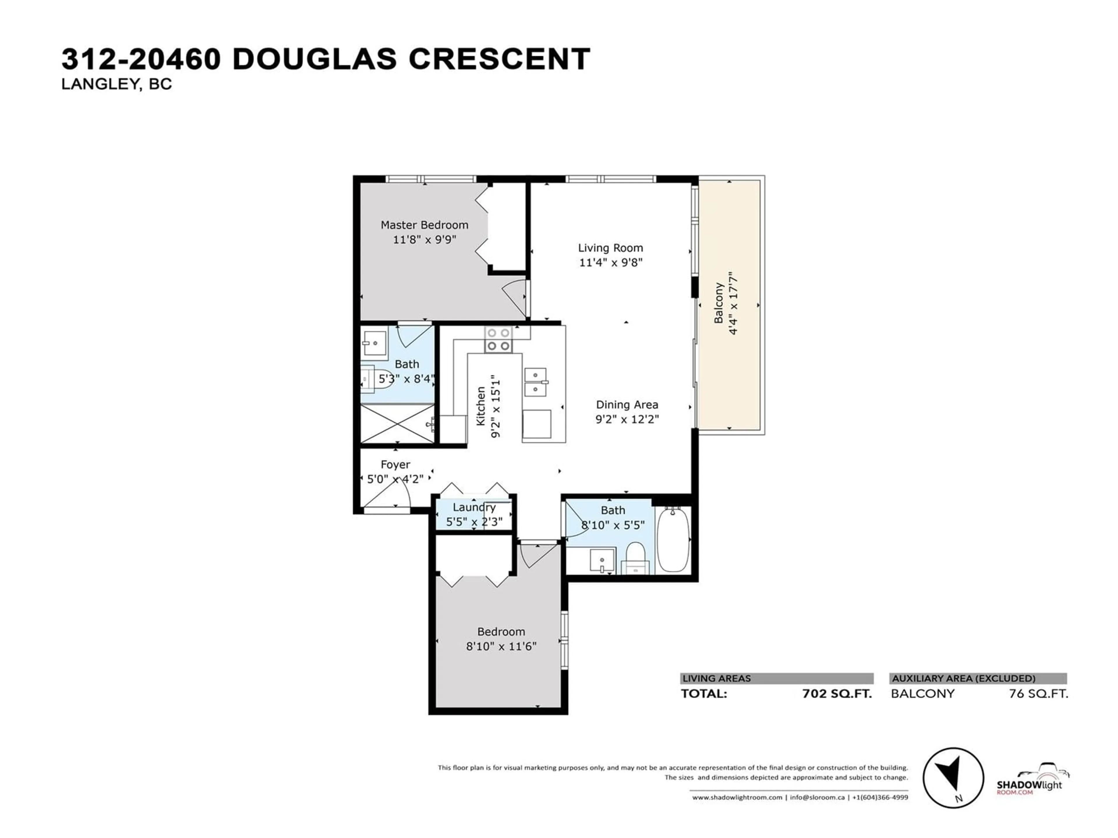 Floor plan for 312 20460 DOUGLAS CRESCENT, Langley British Columbia V3A0C6