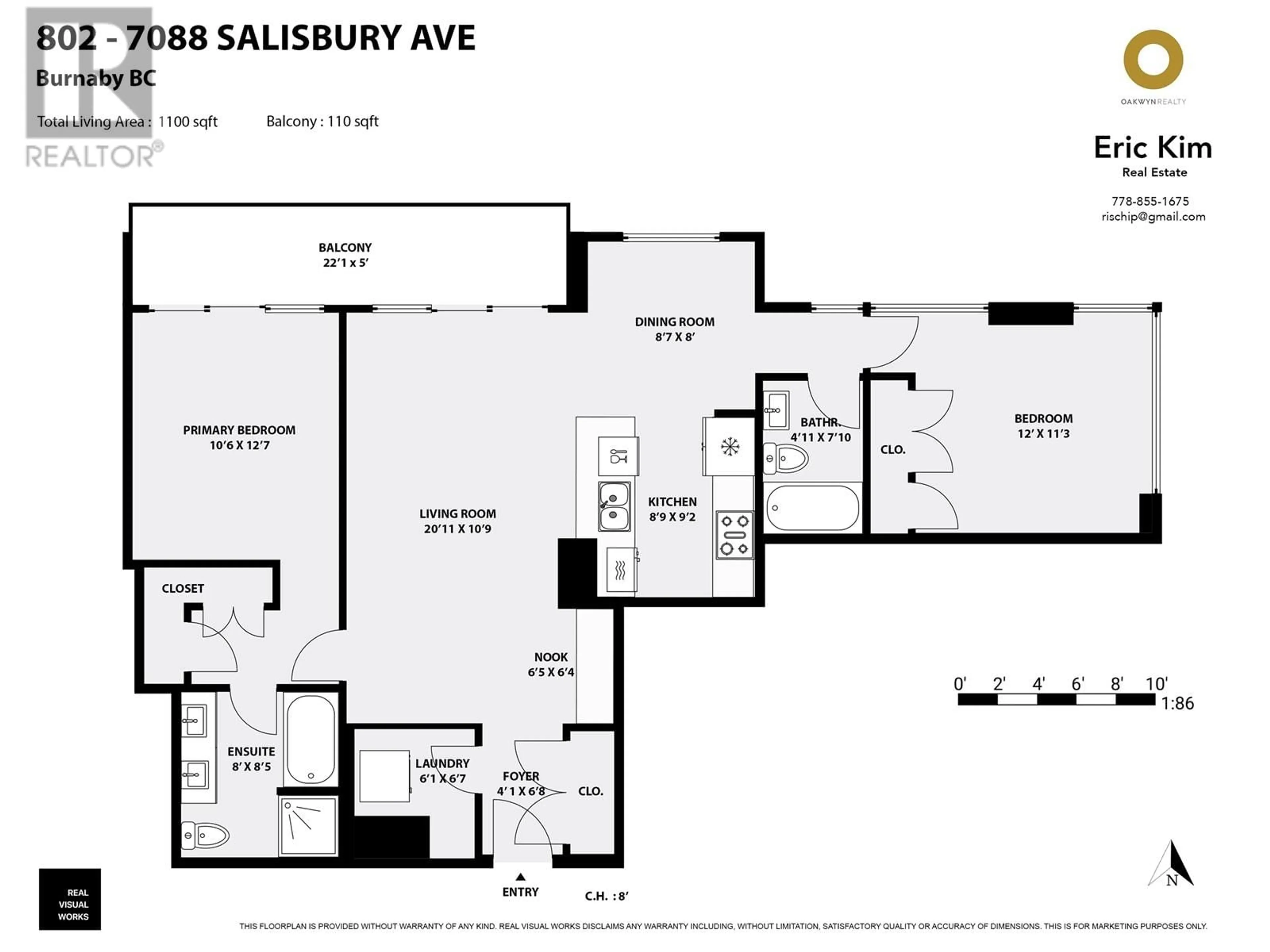 Floor plan for 802 7088 SALISBURY AVENUE, Burnaby British Columbia V5E0A4