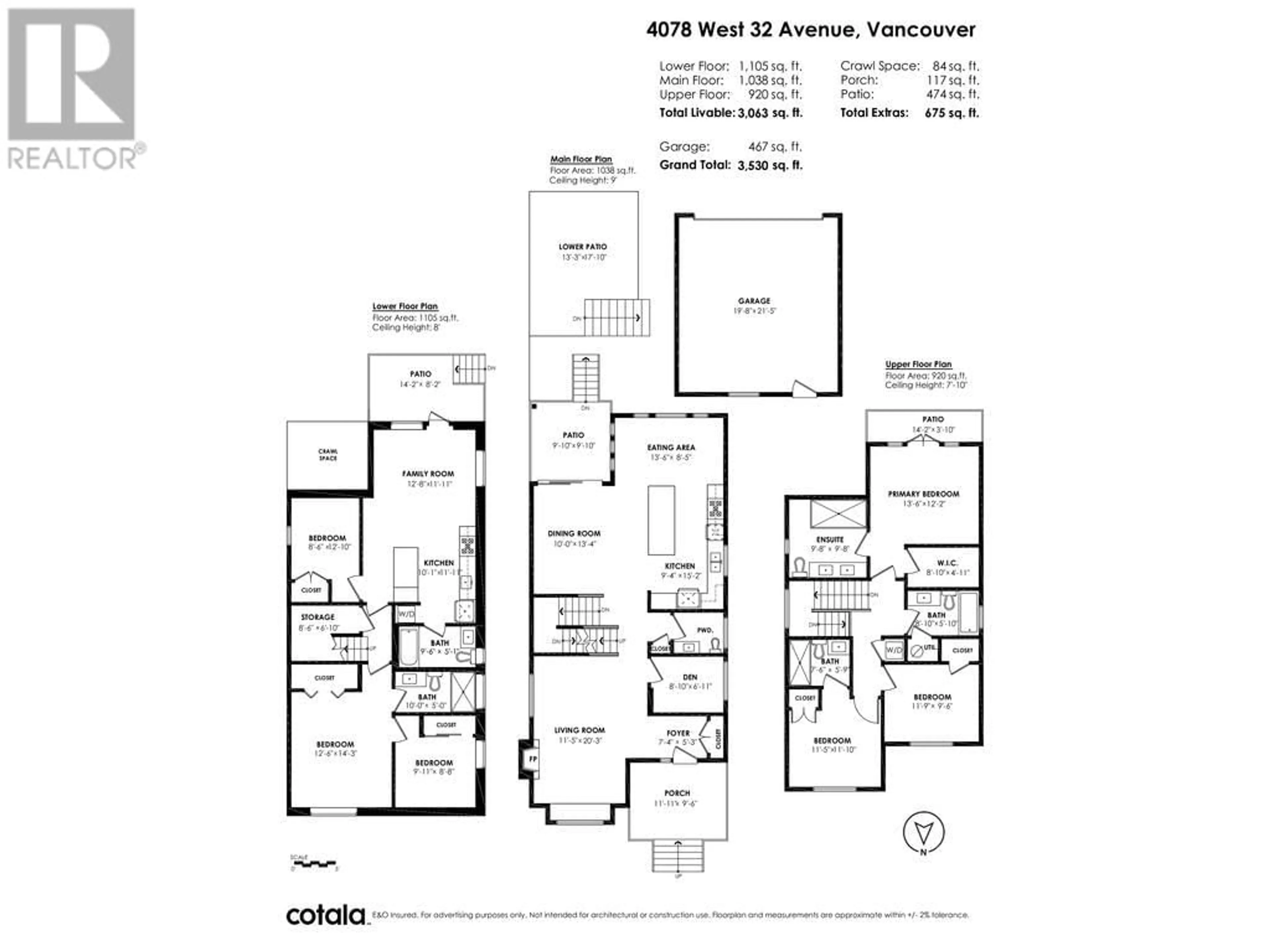 Floor plan for 4078 W 32ND AVENUE, Vancouver British Columbia V6S1Z6