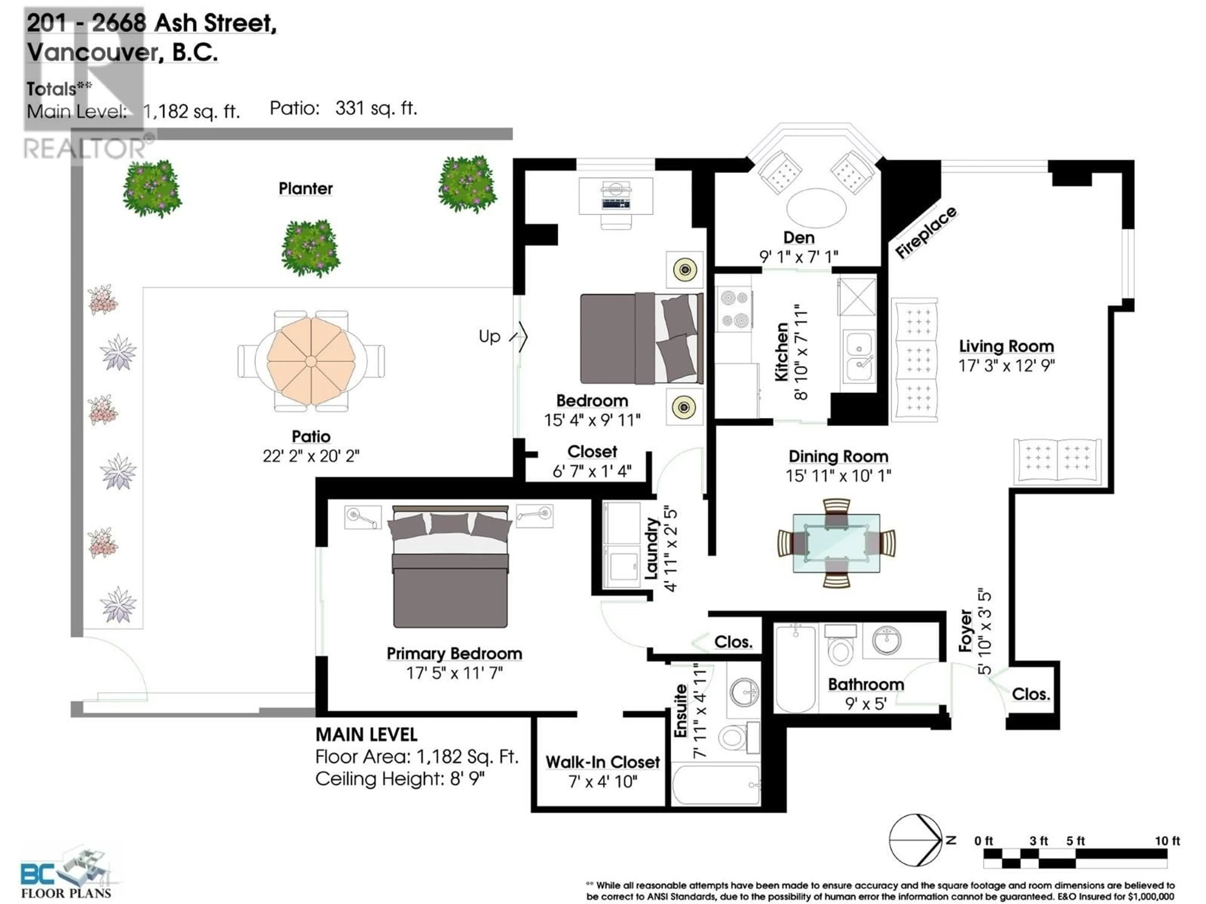 Floor plan for 201 2668 ASH STREET, Vancouver British Columbia V5Z4K4