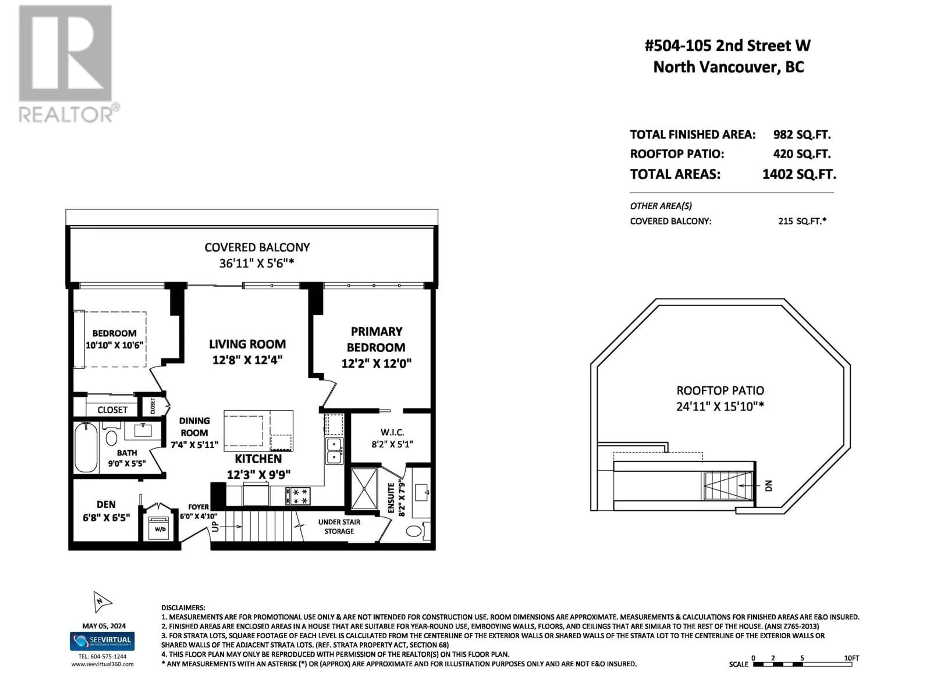 Floor plan for 504 105 W 2ND STREET, North Vancouver British Columbia V7M0E3