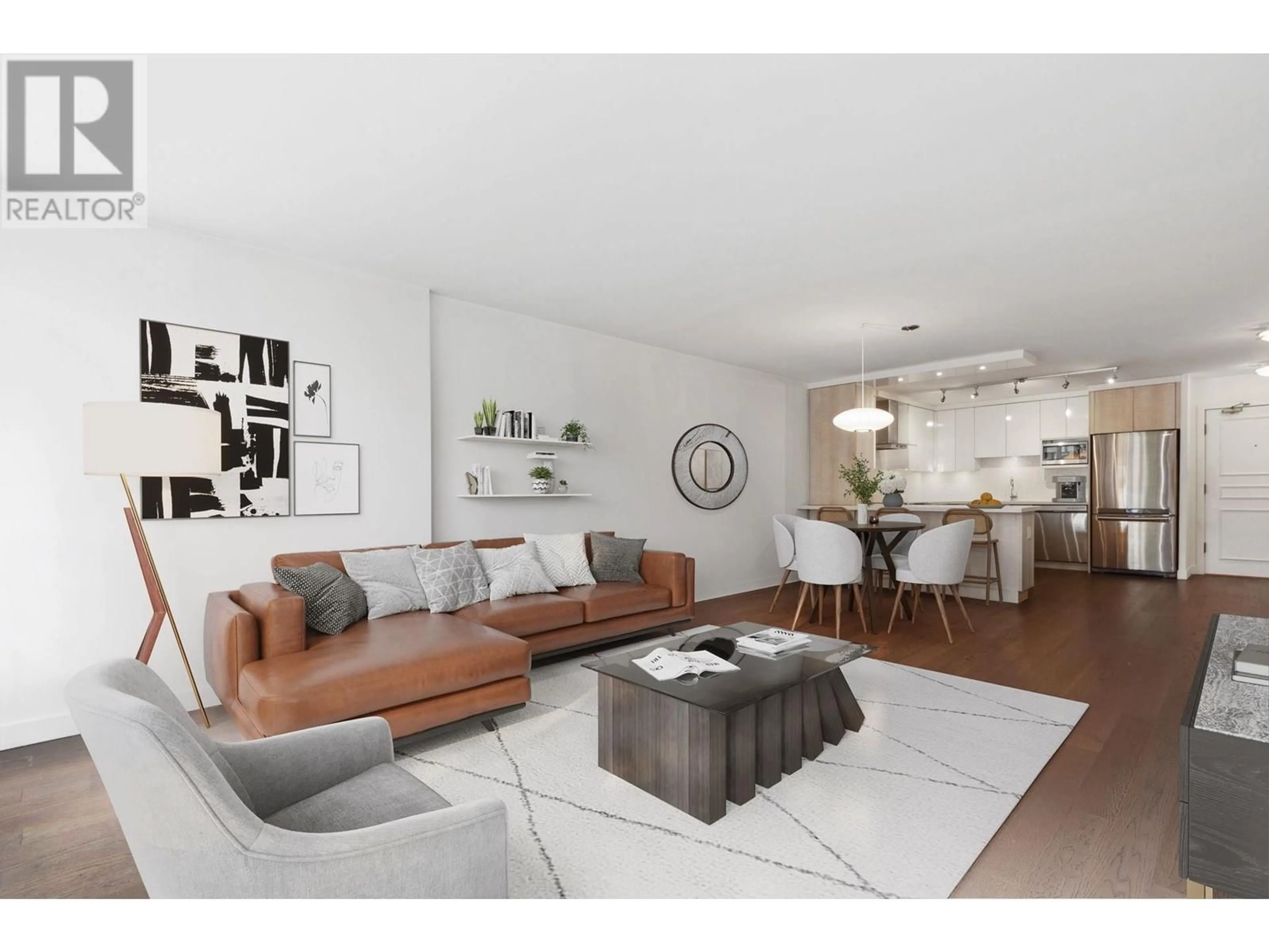 Living room, wood floors for 406 518 MOBERLY ROAD, Vancouver British Columbia V5Z4G3