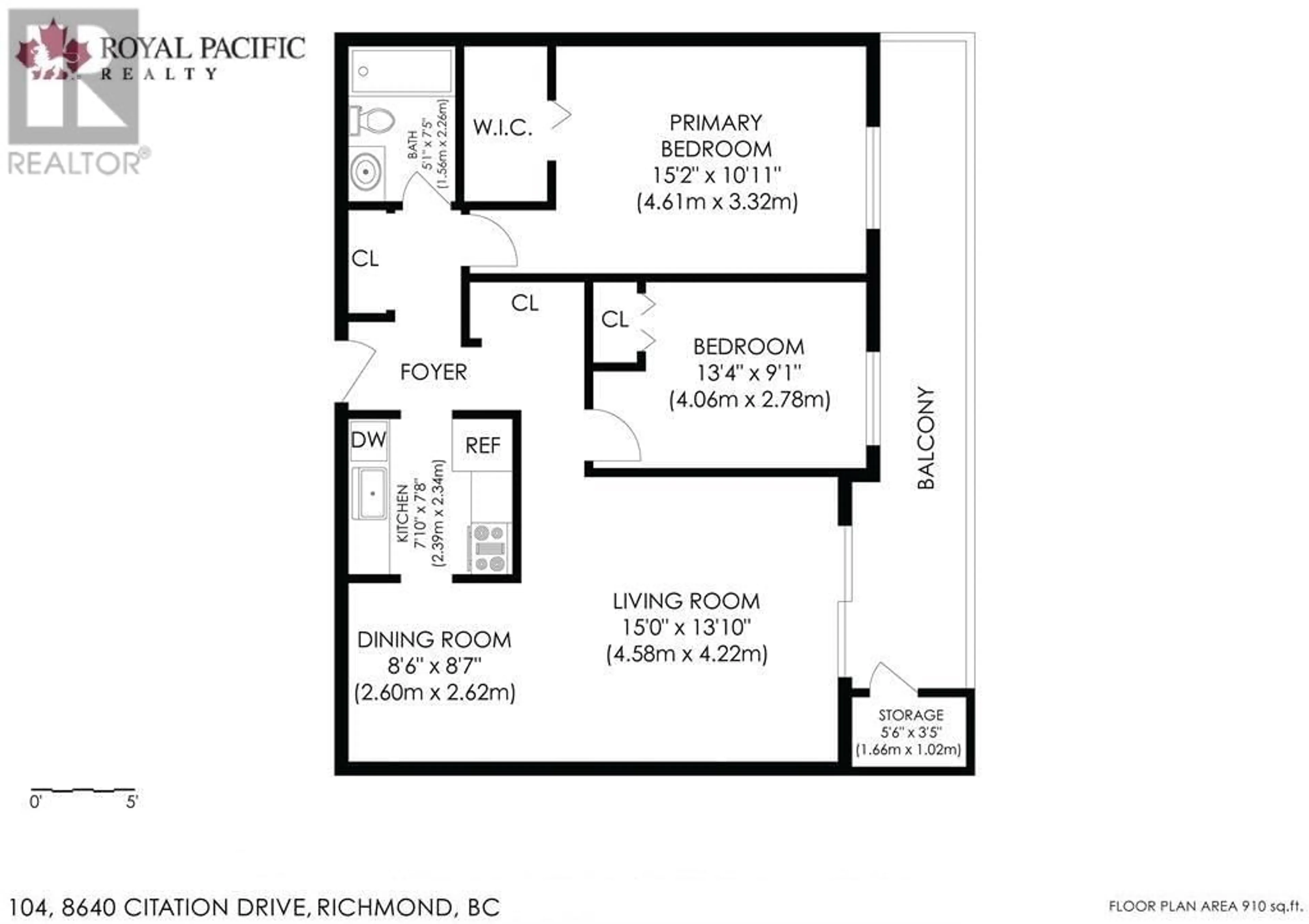 Floor plan for 104 8640 CITATION DRIVE, Richmond British Columbia V6Y3A3