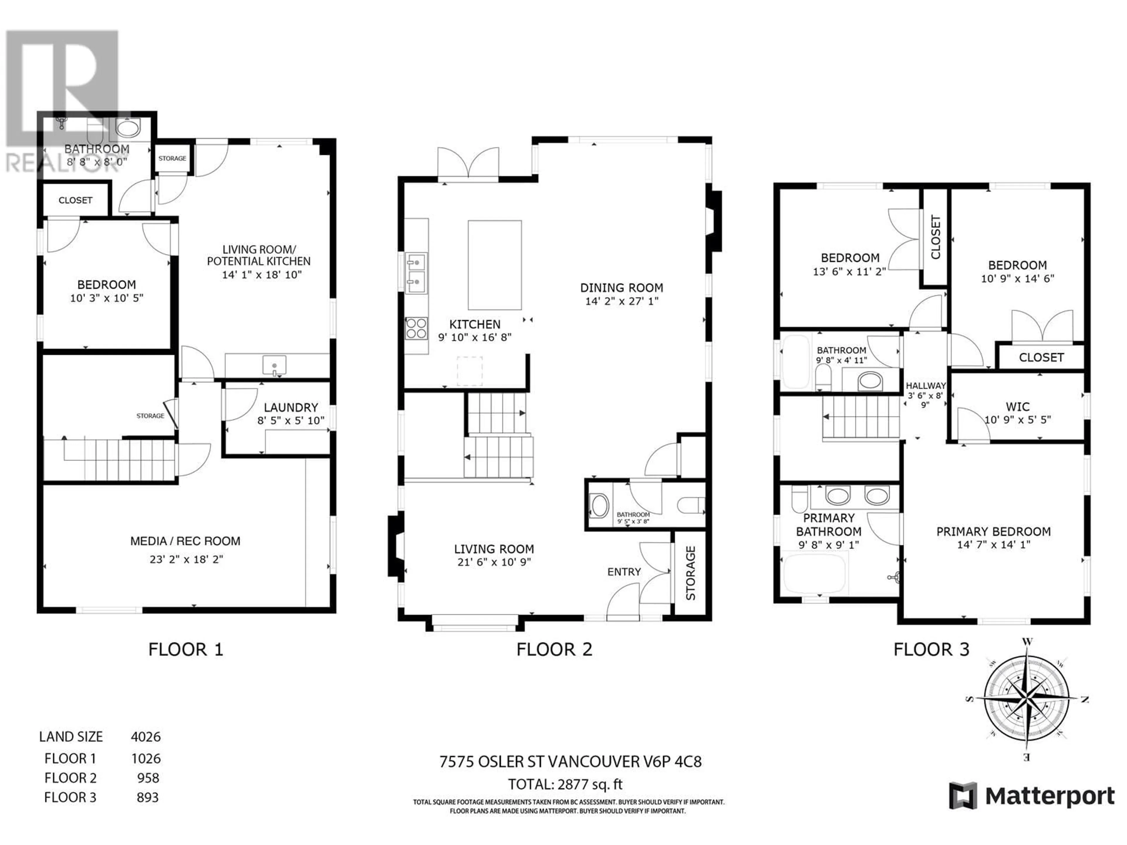 Floor plan for 7575 OSLER STREET, Vancouver British Columbia V6P4C8