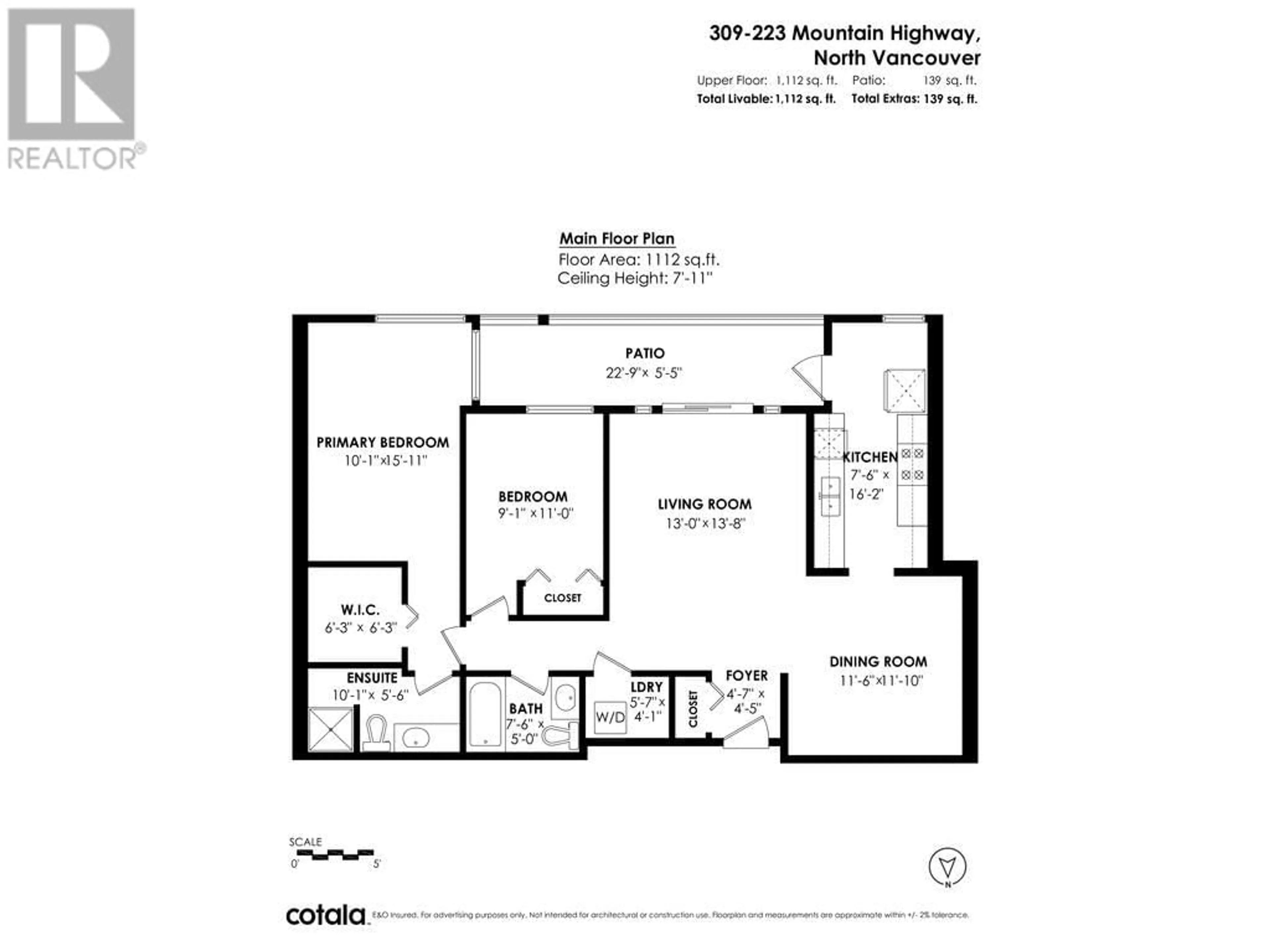 Floor plan for 309 223 MOUNTAIN HIGHWAY, North Vancouver British Columbia V7J3V3