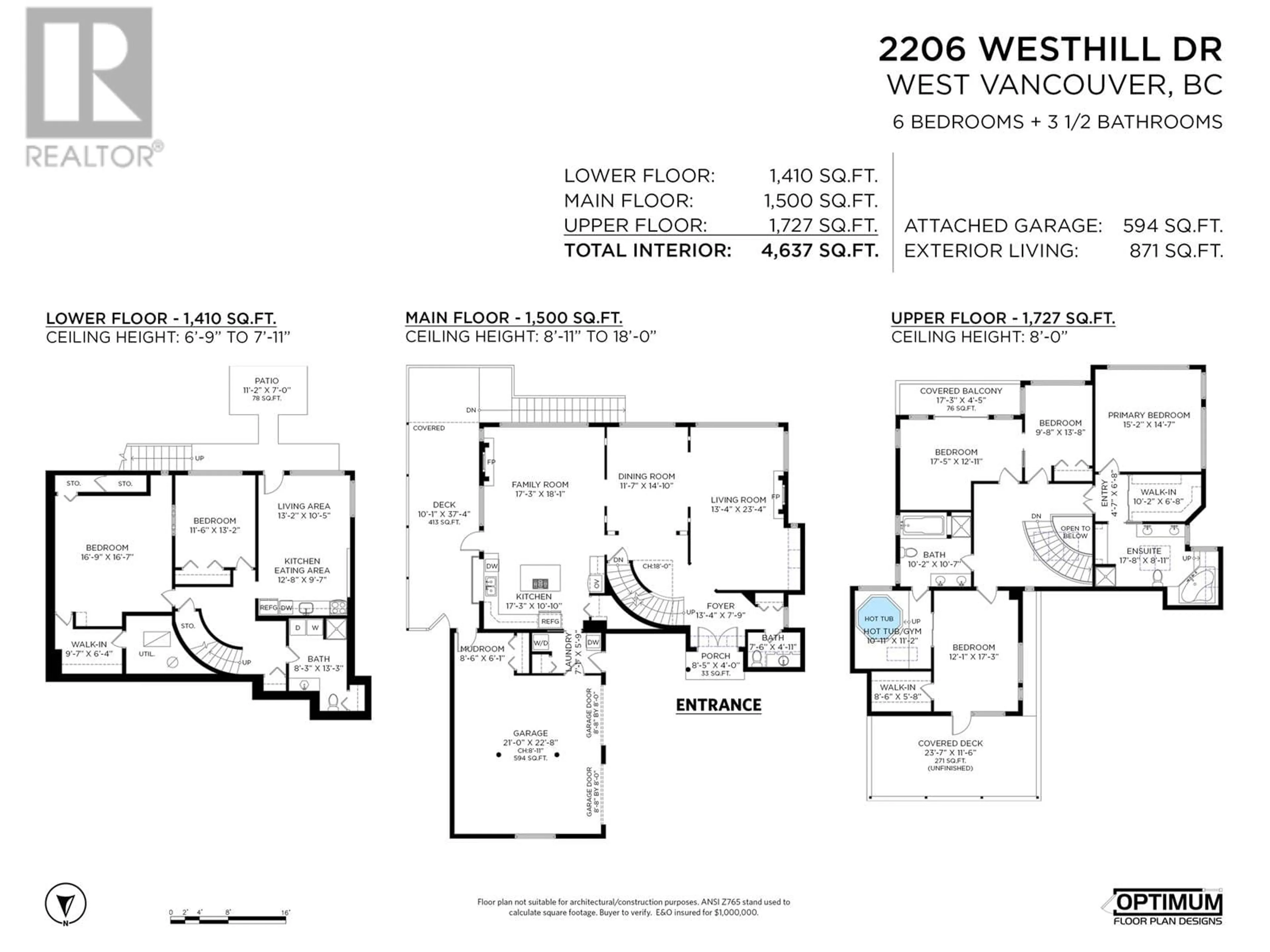 Floor plan for 2206 WESTHILL DRIVE, West Vancouver British Columbia V7S2Z5