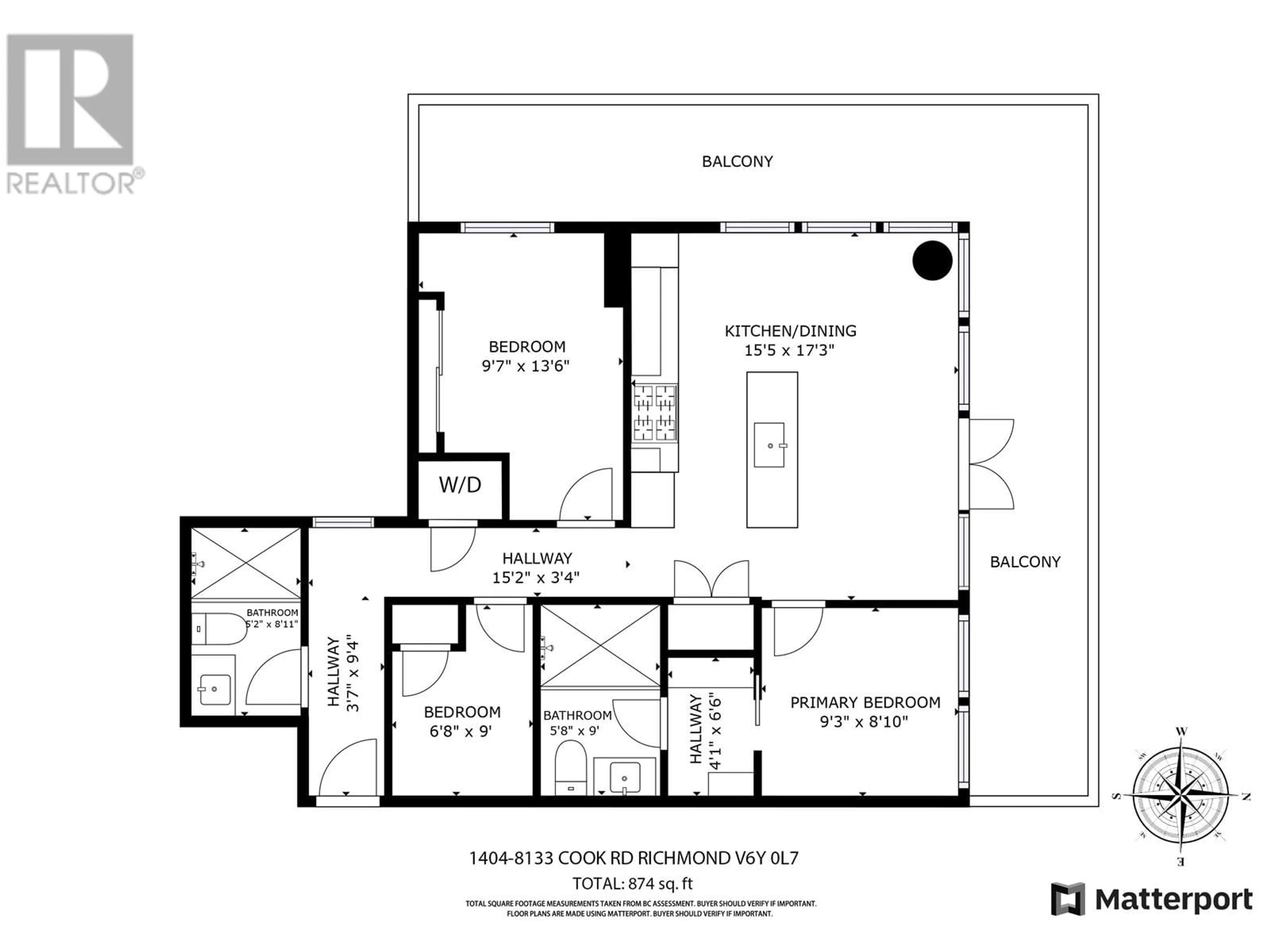 Floor plan for 1404 8133 COOK ROAD, Richmond British Columbia V6Y0L7