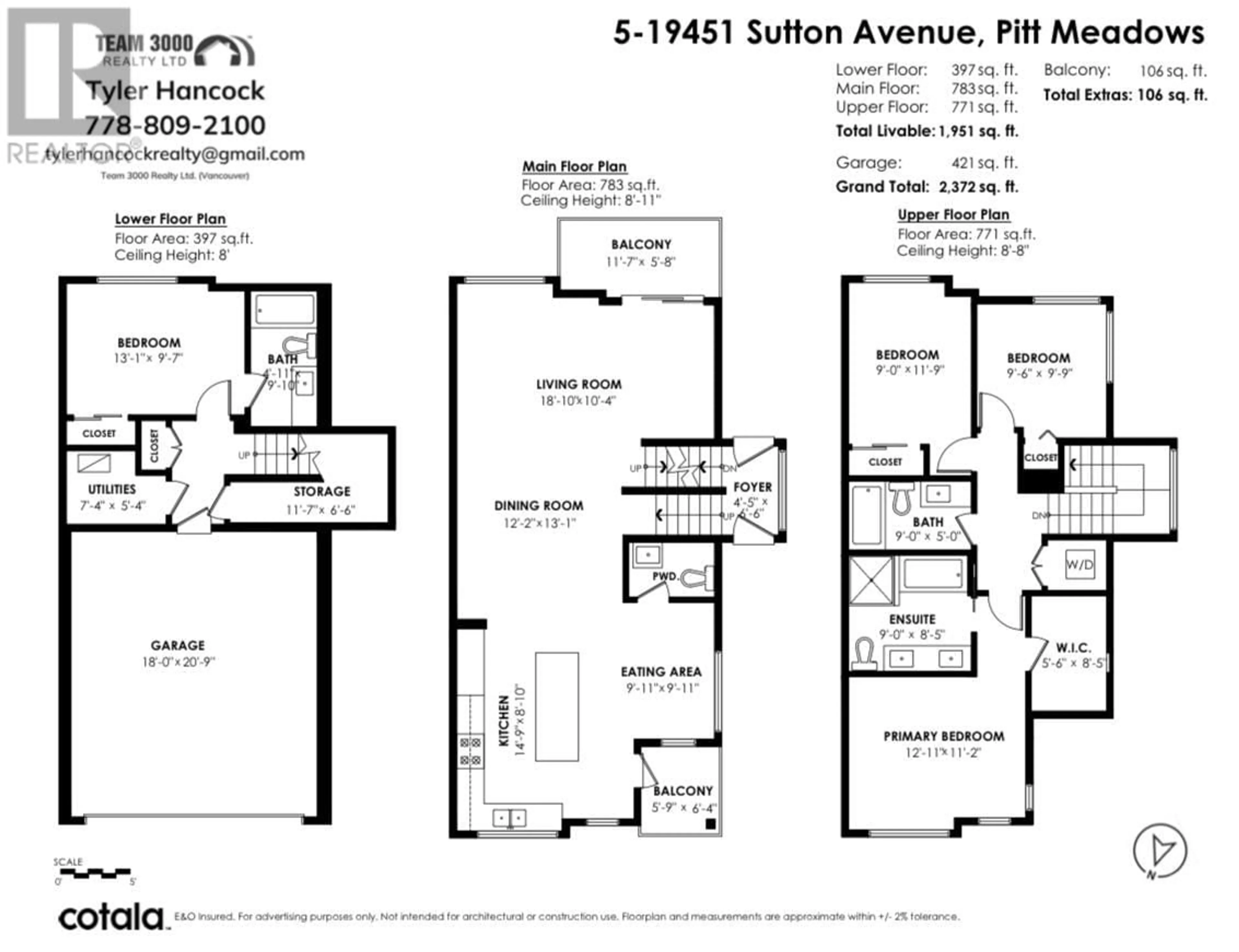 Floor plan for 5 19451 SUTTON AVENUE, Pitt Meadows British Columbia V3Y0G6