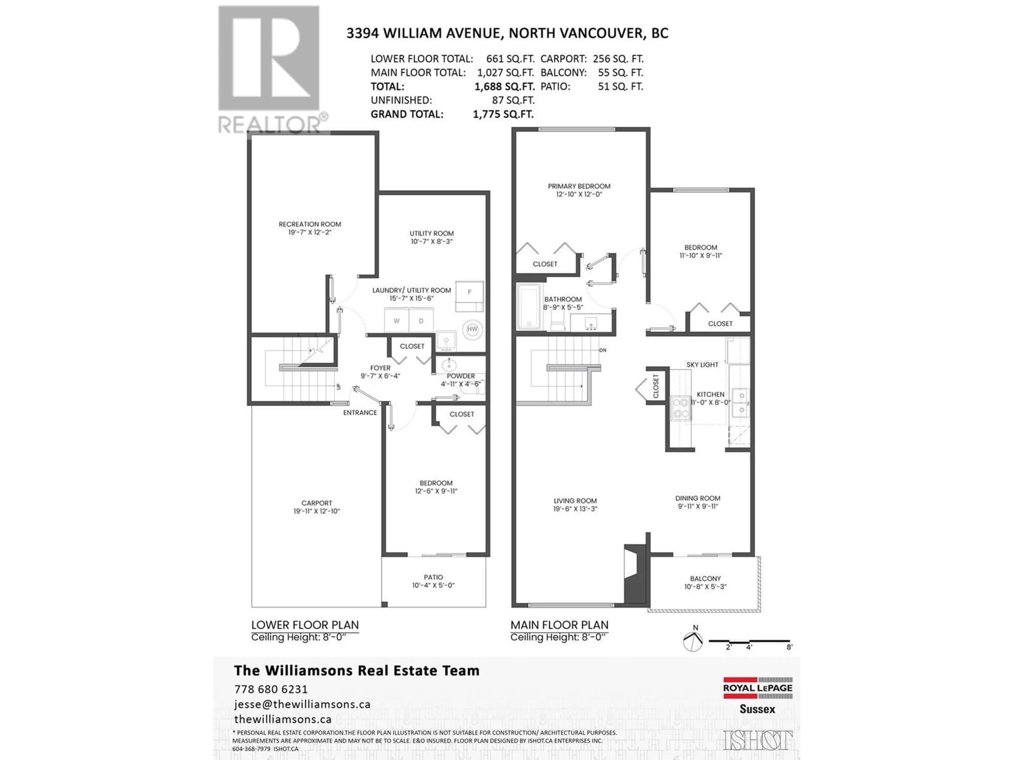 Floor plan for 3394 WILLIAM AVENUE, North Vancouver British Columbia V7K2Z6