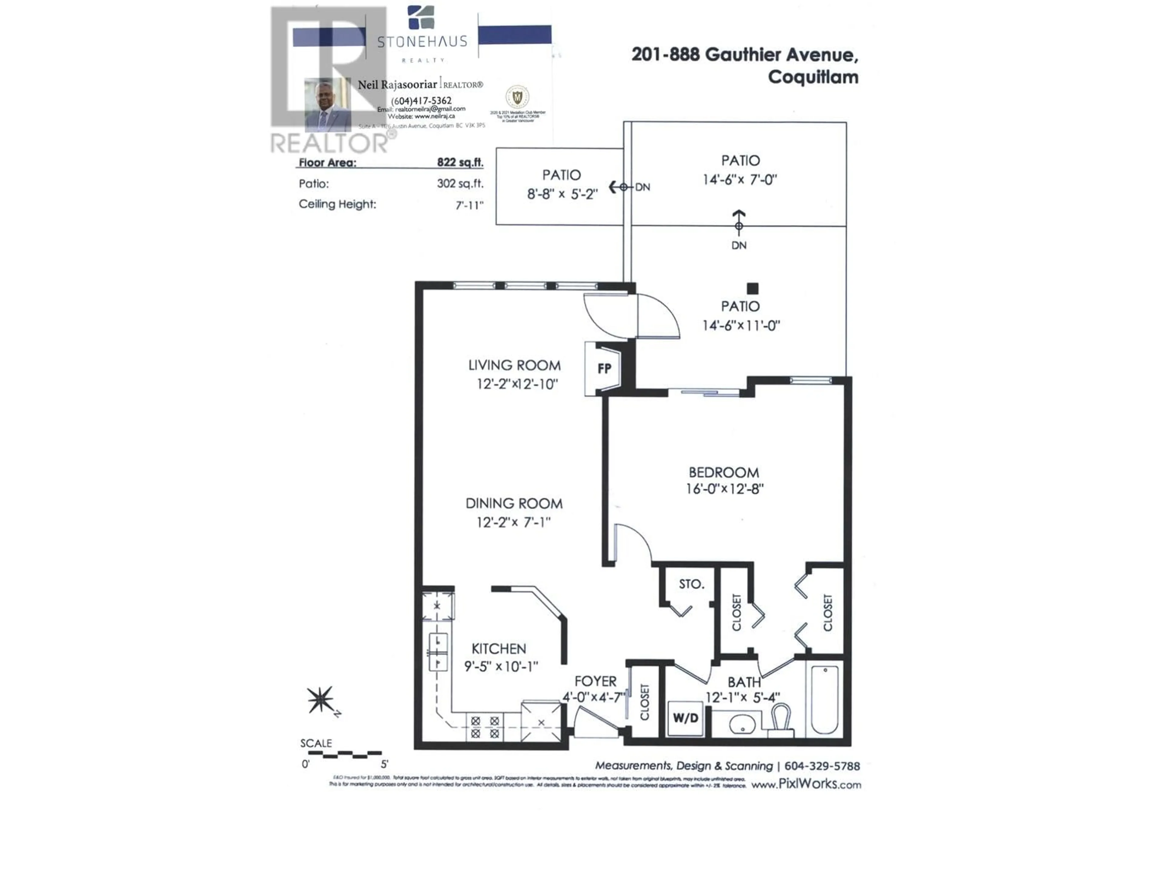 Floor plan for 201 888 GAUTHIER AVENUE, Coquitlam British Columbia V3K6Y1