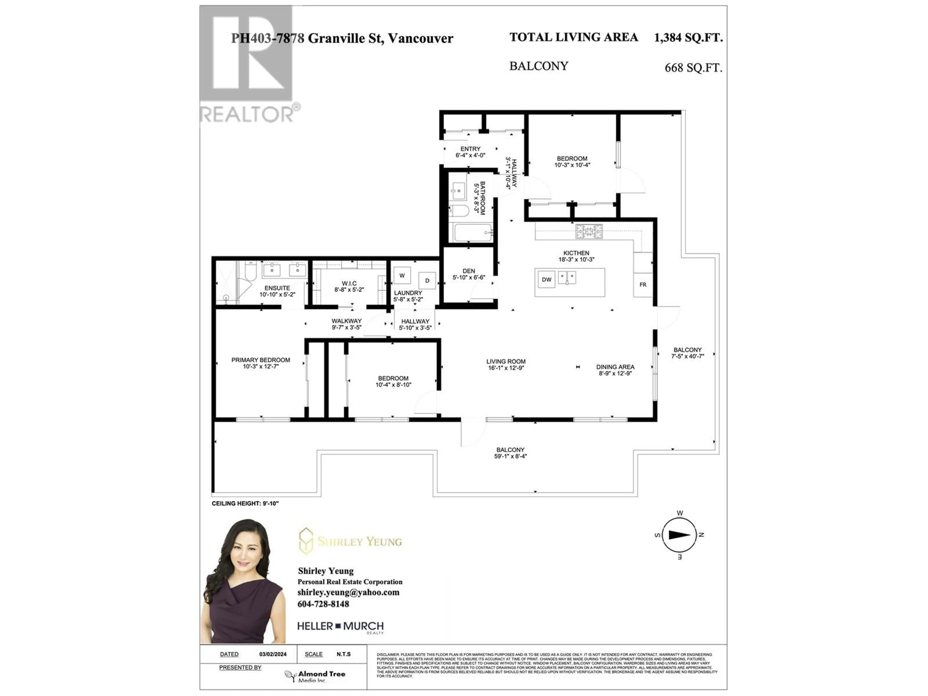 Floor plan for 403 7878 GRANVILLE STREET, Vancouver British Columbia V6P4Z2