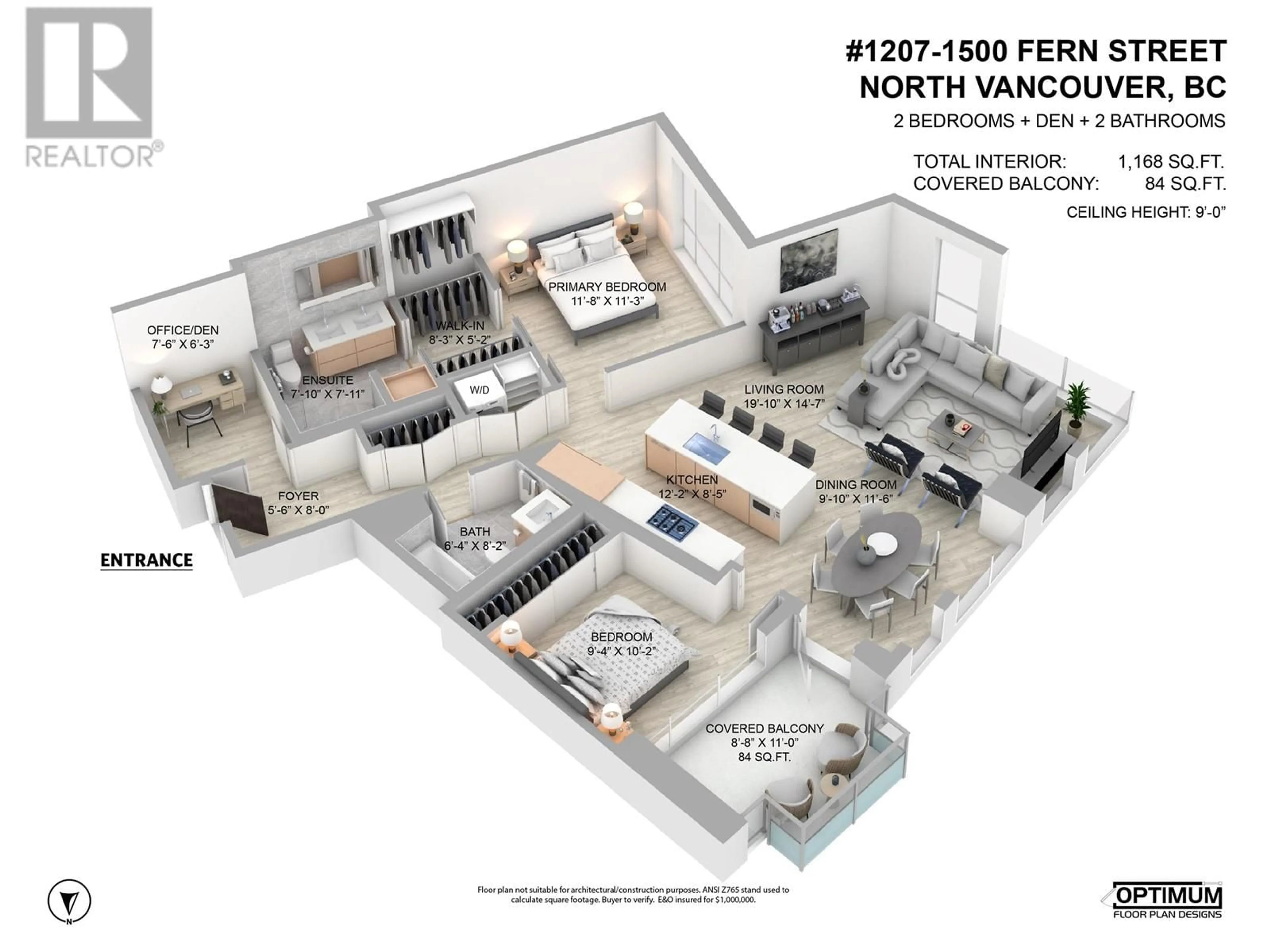 Floor plan for 1207 1500 FERN STREET, North Vancouver British Columbia V7J0E6