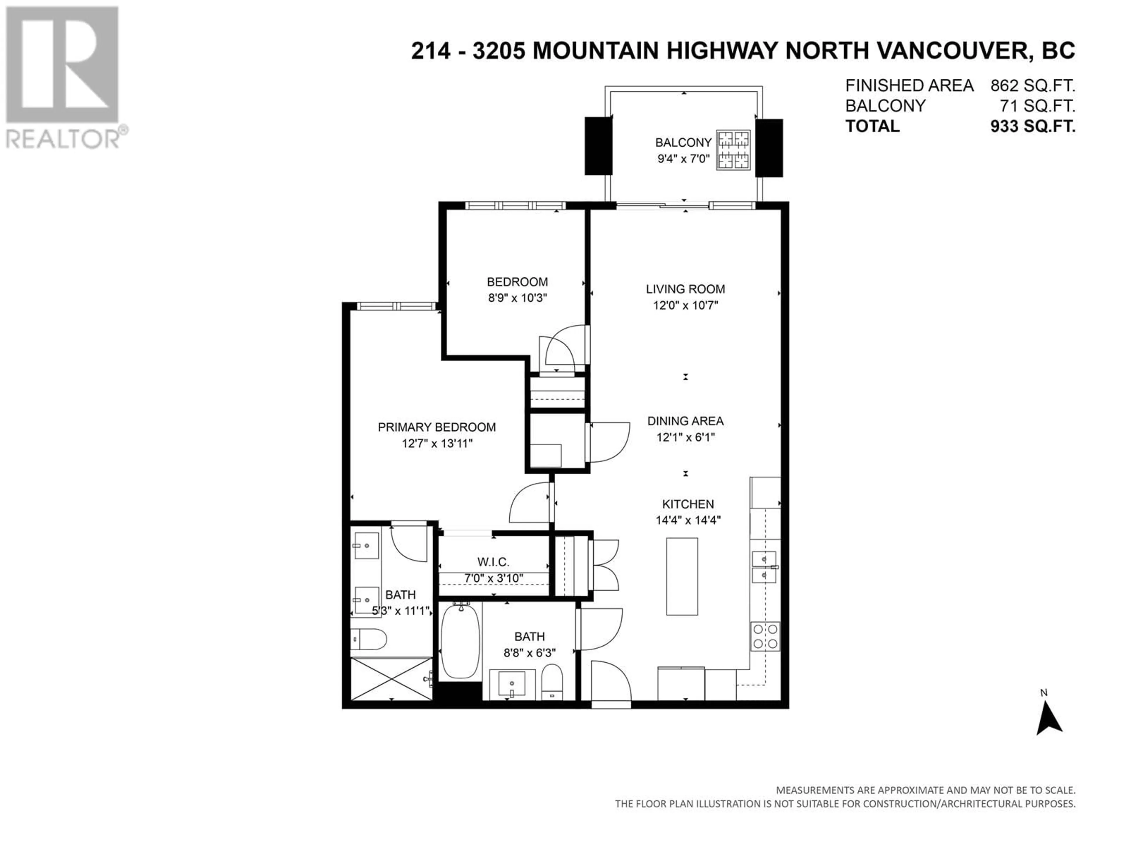 Floor plan for 214 3205 MOUNTAIN HIGHWAY, North Vancouver British Columbia V7K0A3